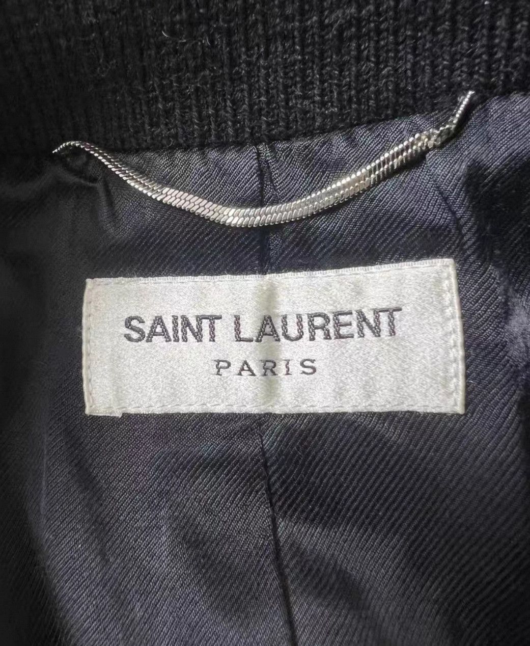 Saint Laurent Paris Saint Laurent Paris Black wool paneled leather Teddy jacket Size US S / EU 44-46 / 1 - 5 Thumbnail