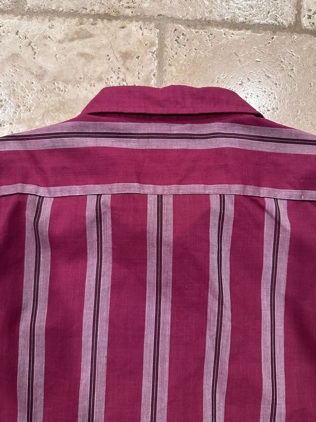 Vintage Vintage Sasson Woven Stripes Red / White Button Up Shirt Size US L / EU 52-54 / 3 - 11 Thumbnail