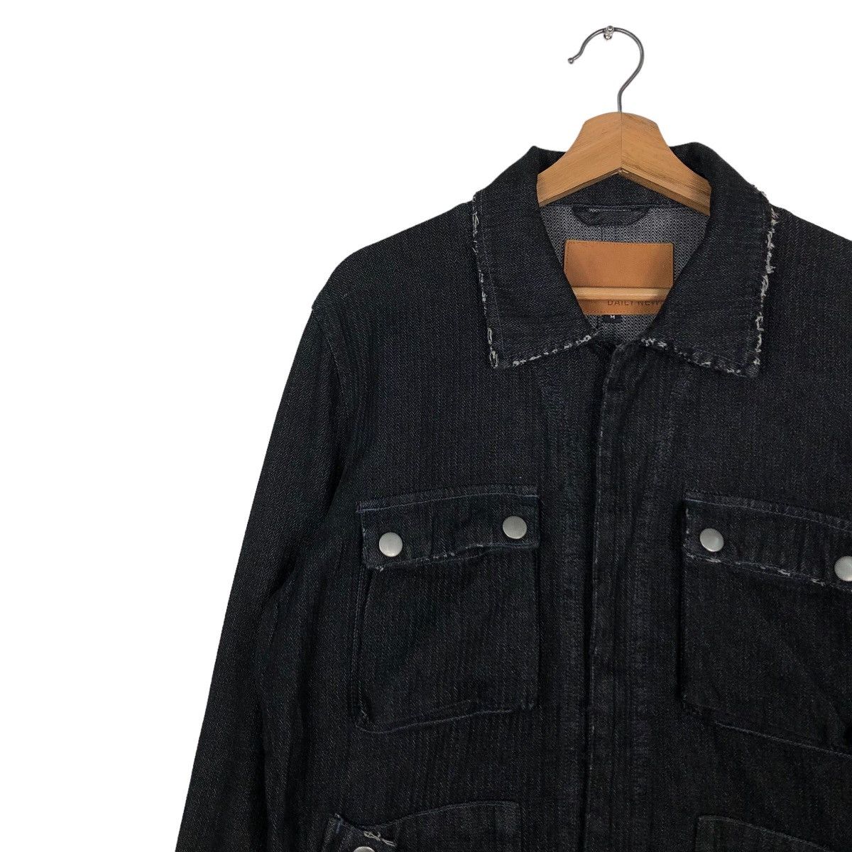 45rpm 🔥Vintage Biker Trucker Denim Jacket Daily News Japan Indigo Size US M / EU 48-50 / 2 - 7 Thumbnail