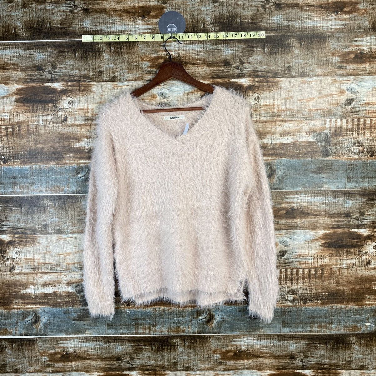 Japanese Brand DL Khalita Pink fur shaggy Knitwear #C1063 Size M / US 6-8 / IT 42-44 - 1 Thumbnail