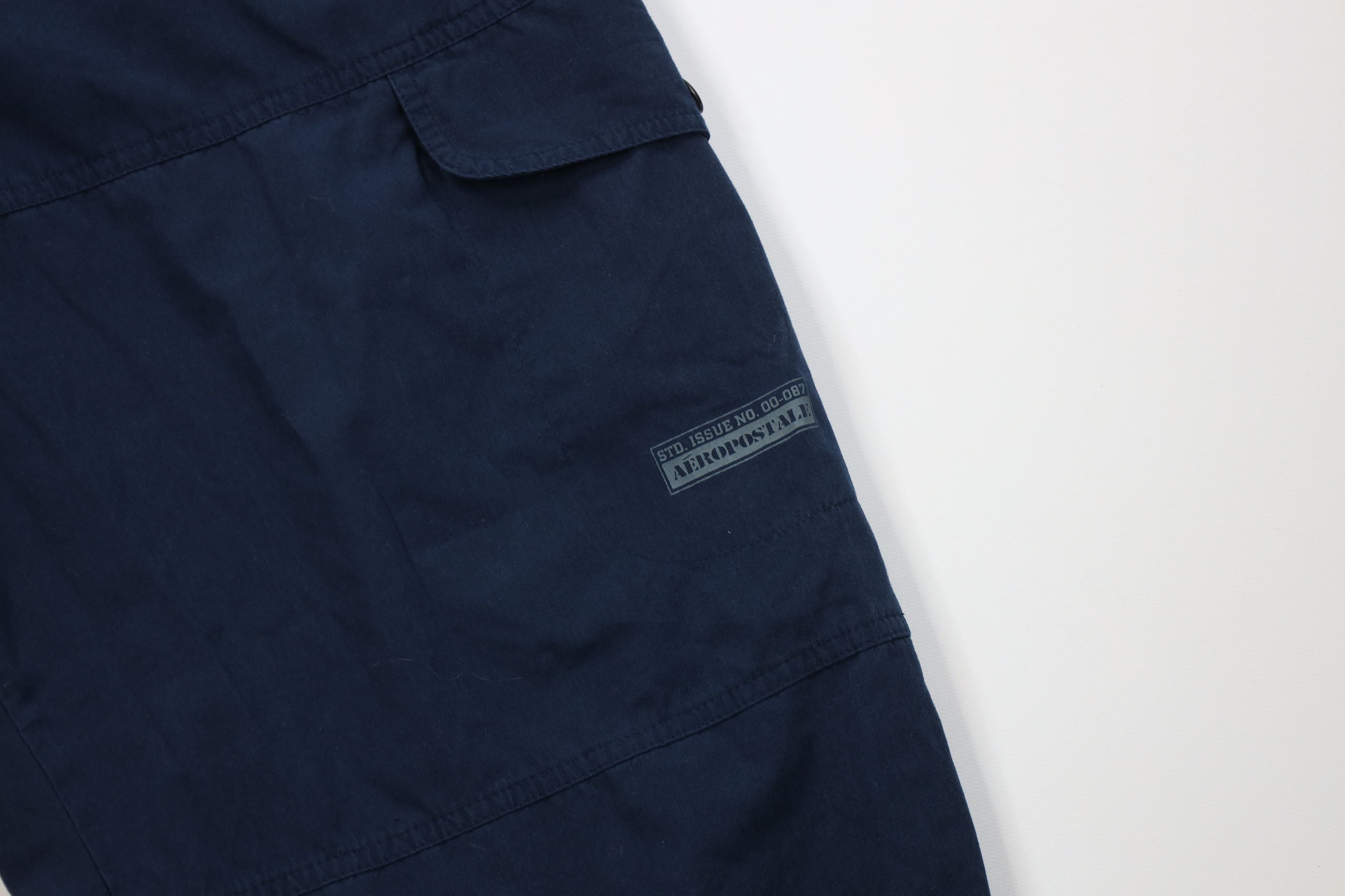 Aeropostale Vintage 90s Y2K Aeropostale Wide Leg Cargo Pants Navy Blue Size US 36 / EU 52 - 6 Thumbnail