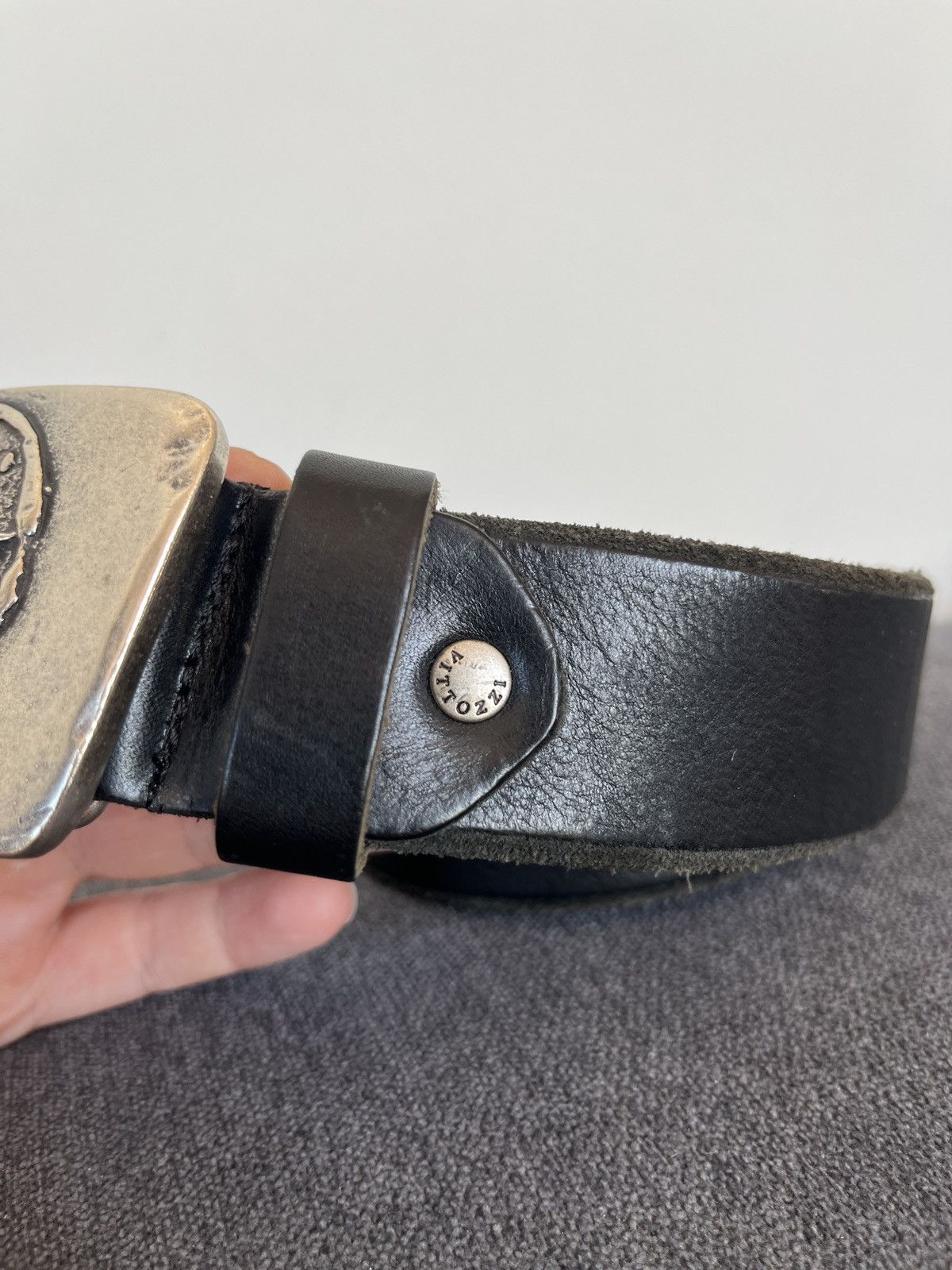 Cowboy Equipment Vittozzi Thick Leather Star Buckle Heavy Western Belt Size ONE SIZE - 7 Thumbnail