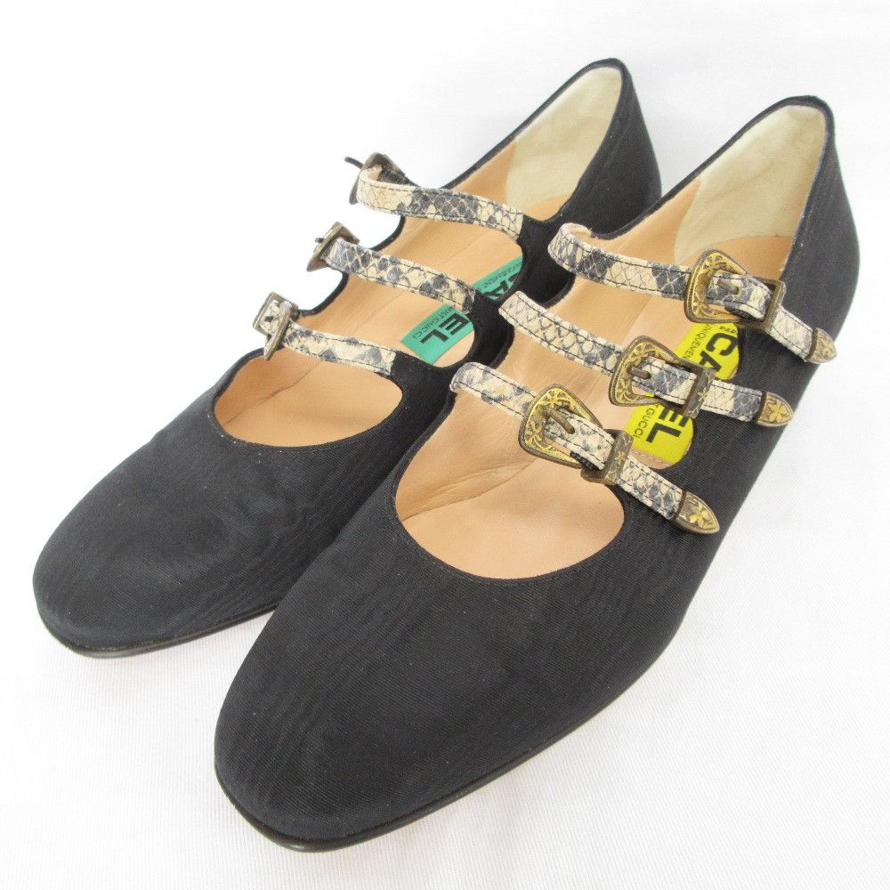 Gucci Gucci Carel KINA Moire Silk Leather Mary Jane Pumps Textile Shoes DUTY FREE for USA Size ONE SIZE - 1 Thumbnail