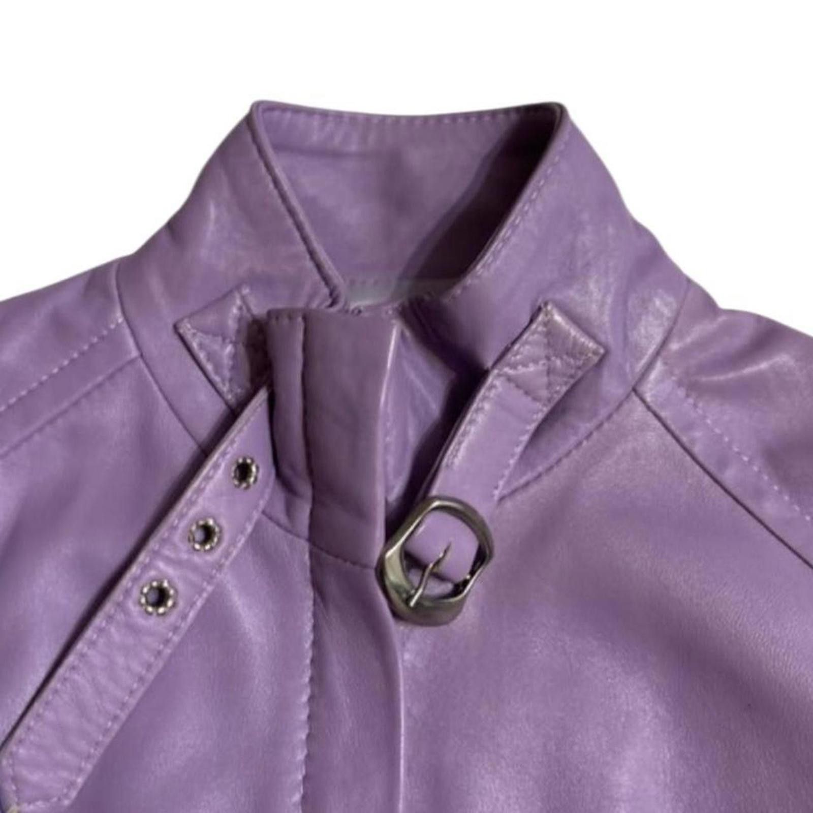 Other Genuine leather whimsy goth purple slim fit leather jacket Size XS / US 0-2 / IT 36-38 - 3 Thumbnail