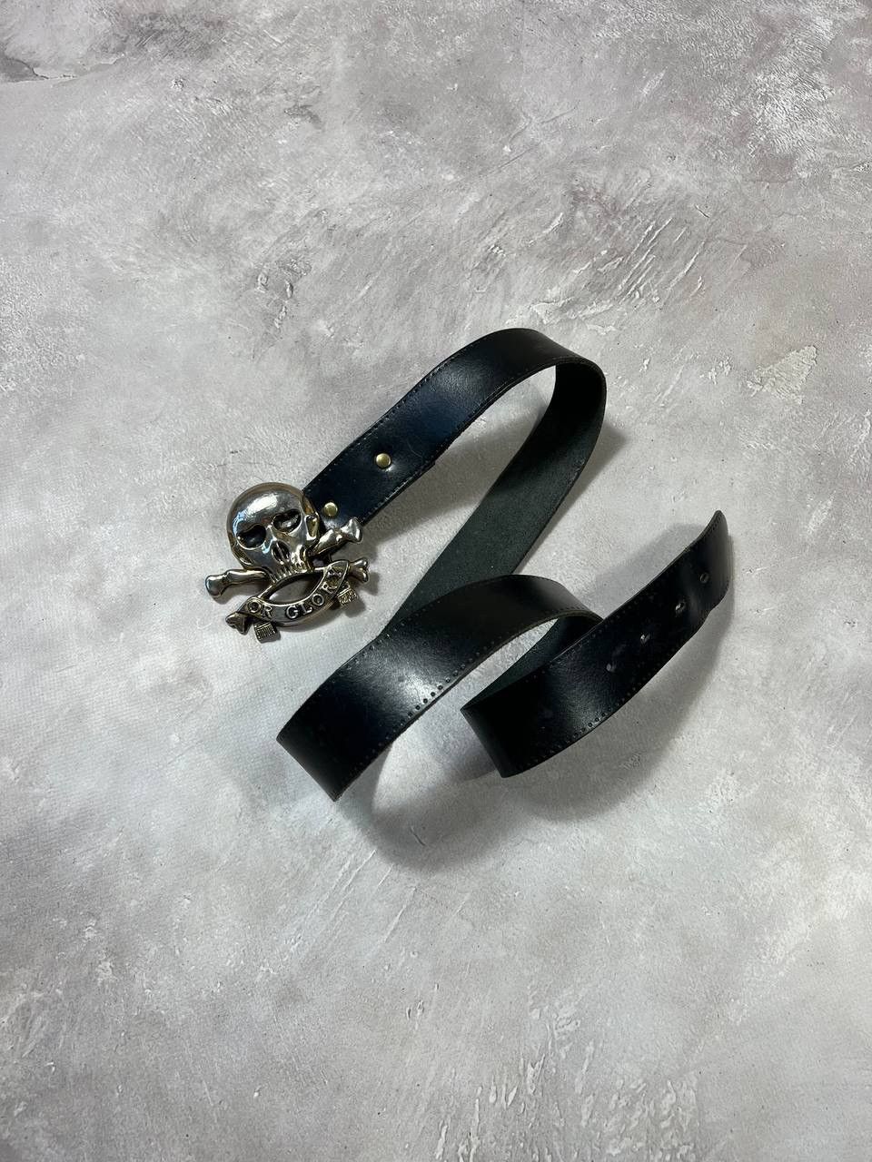 Japanese Brand × Vintage Vintage Y2k Skull Leather Belt Size ONE SIZE - 2 Thumbnail