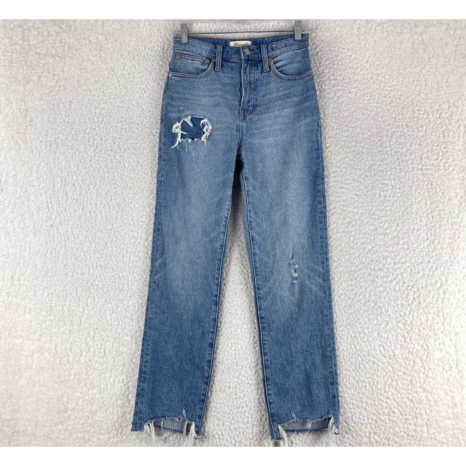 Madewell Madewell Classic Straight Leg Jean Women Size 24 Corrie Wash Stem-Hem Edition Jeans Size 42" / US 20 - 2 Thumbnail