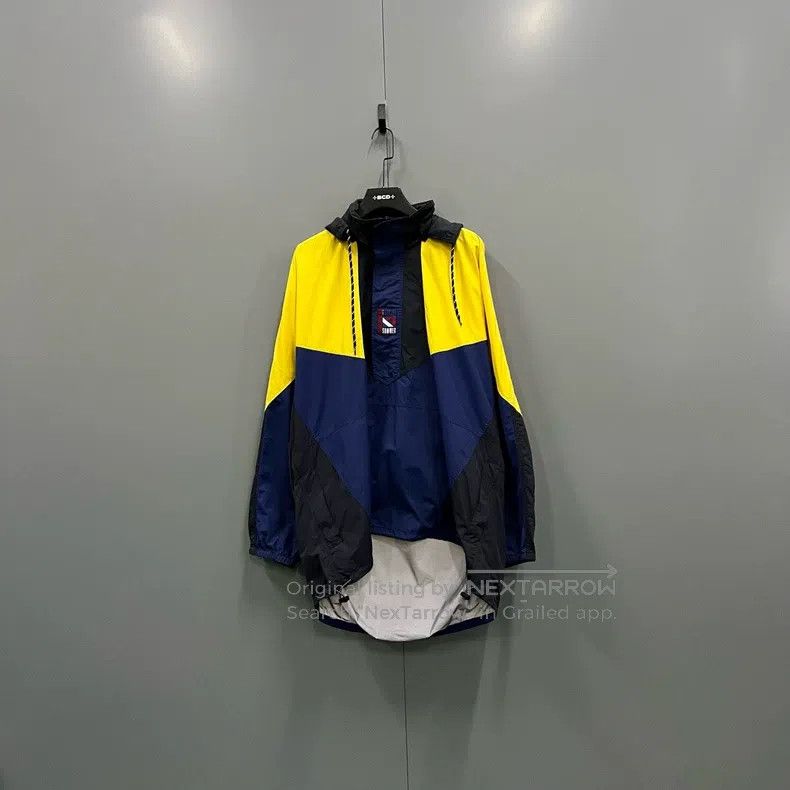 Balenciaga Patchwork Contrasting Label Hooded Jacket