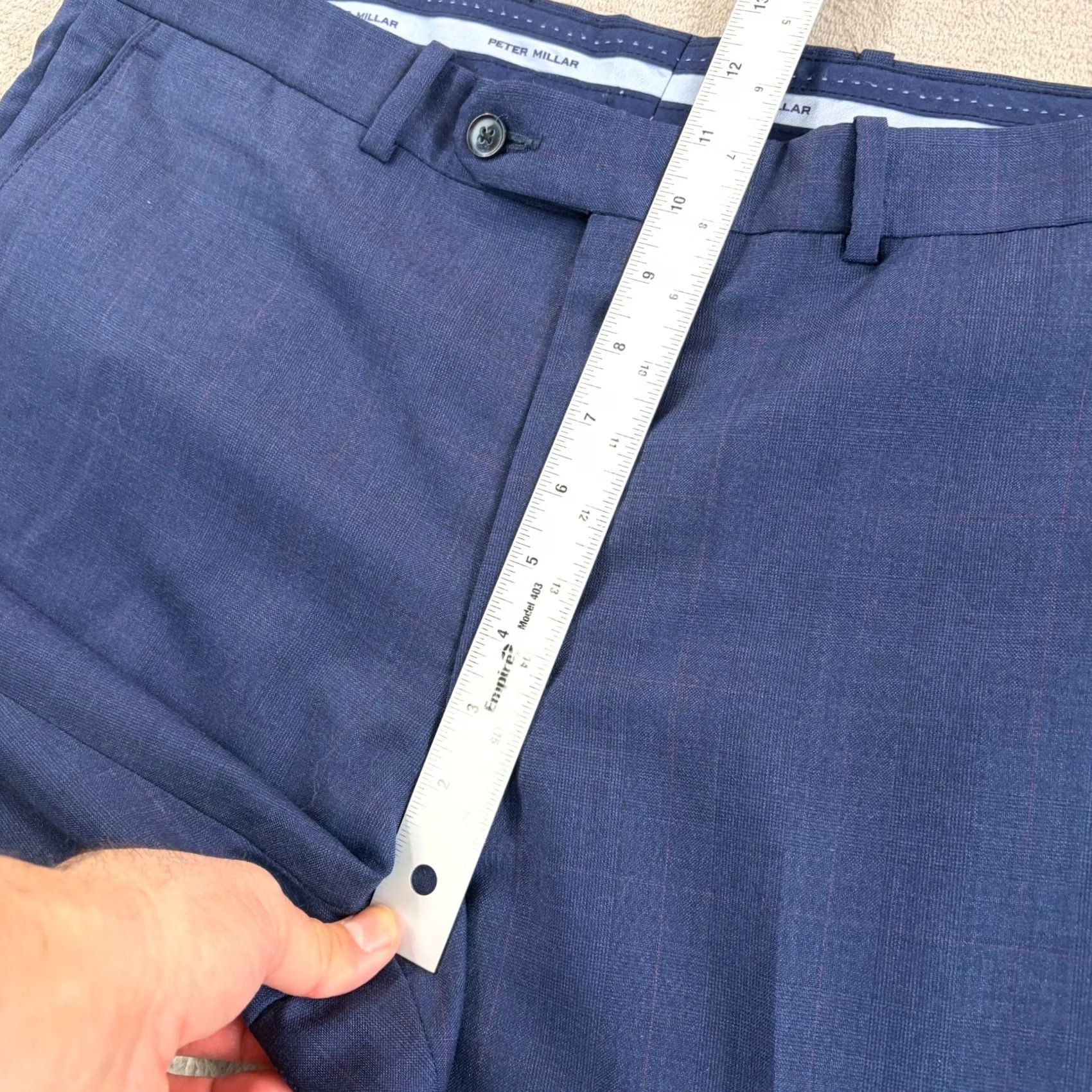 Peter Millar Peter Millar Wool Dress Pants Trousers Flat Front Blue Plaid 38x31 Men Dress Pants Wool Straight Comfortable Regular Fit Mens Size US 38 / EU 54 - 7 Thumbnail