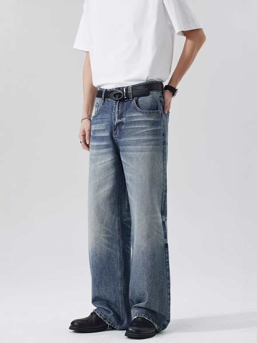 Japanese Brand Men's American Vintage Washed & Distressed Whiskered Jeans Size US 32 / EU 48 - 3 Thumbnail