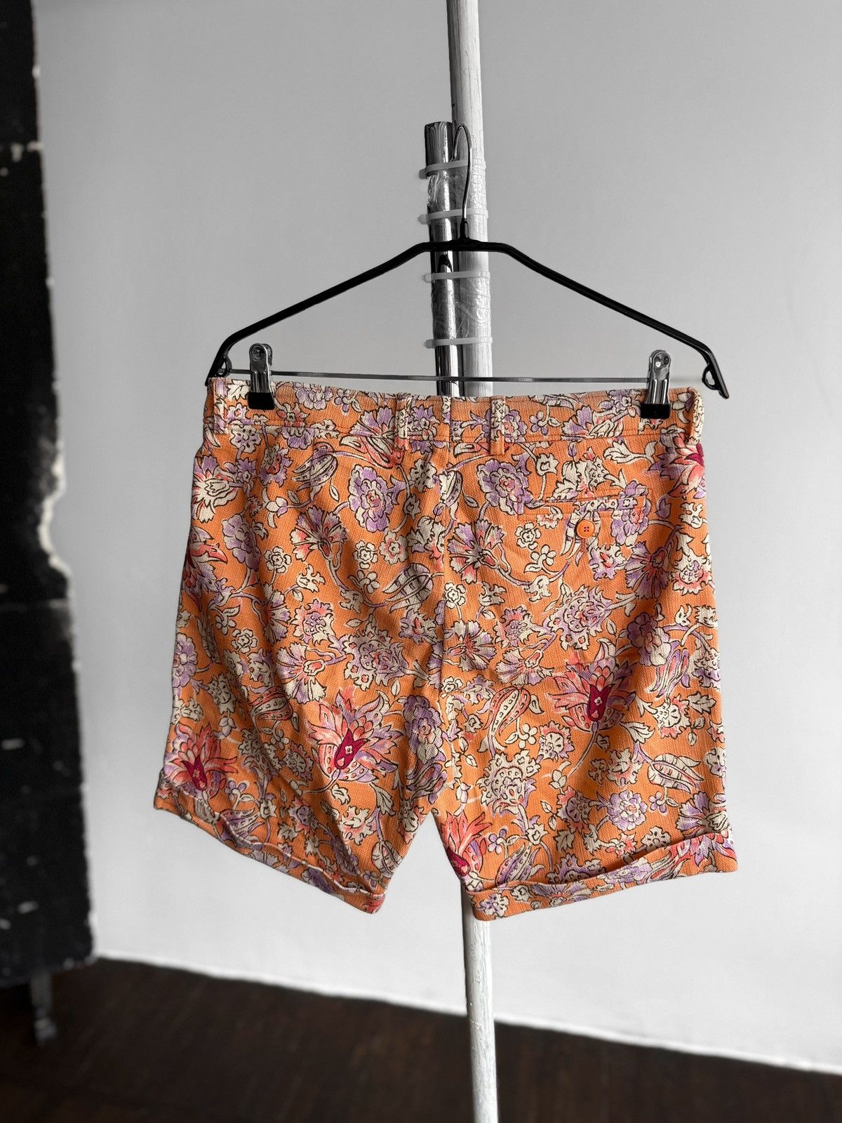 Bogner Bogner Womens Orange Floral Paisley Print Chino Shorts Size 34" / US 12 / IT 48 - 2 Thumbnail