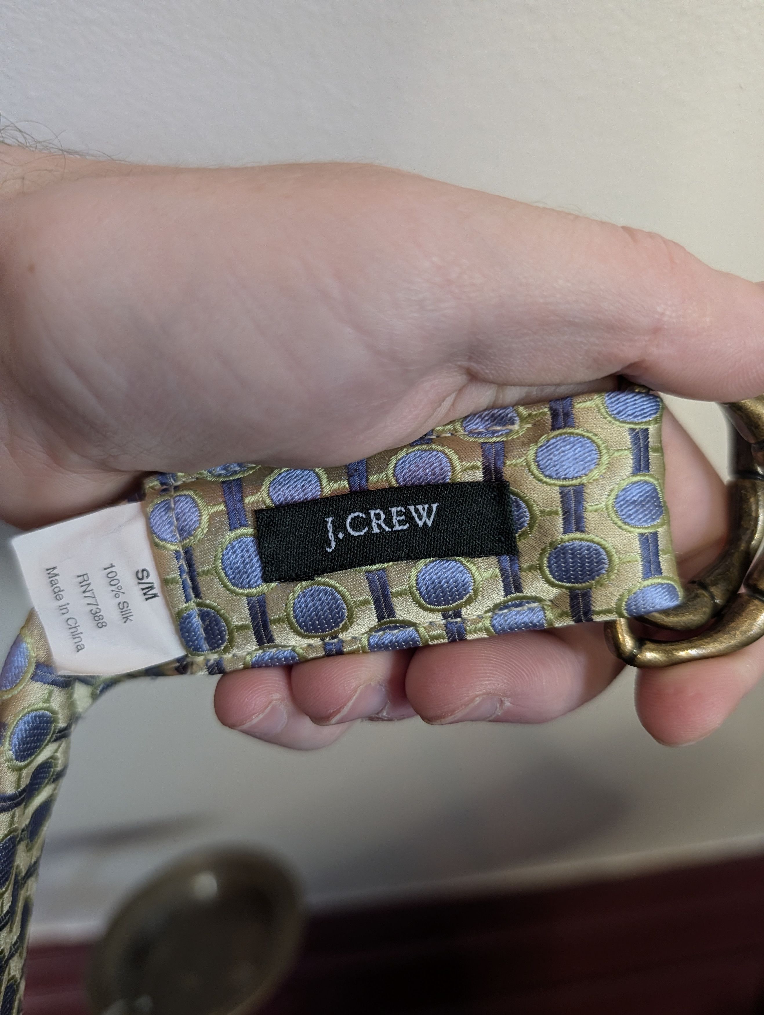 J.Crew Silk necktie belt adjustable w brass boned buckles Size ONE SIZE - 7 Thumbnail