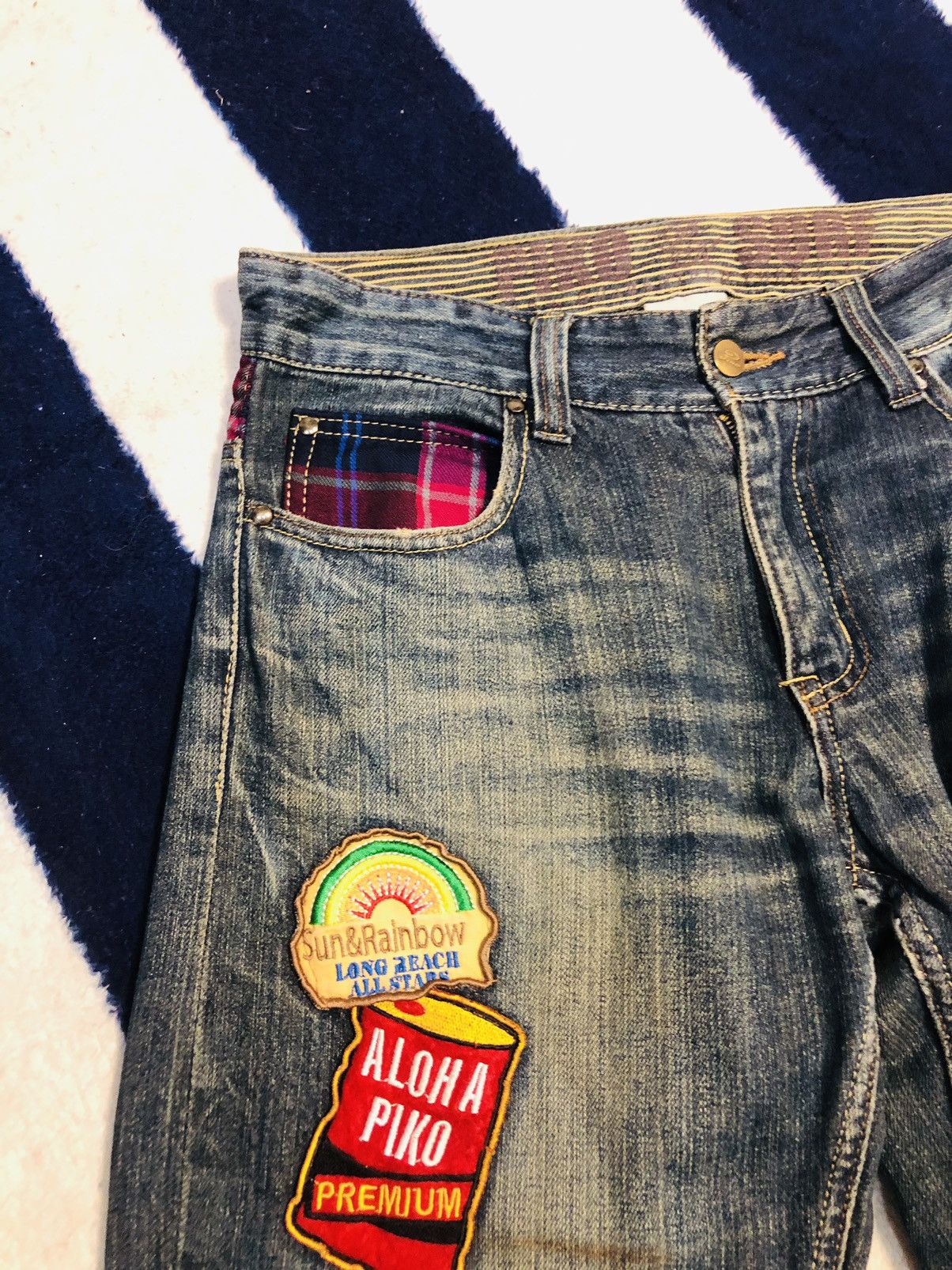 Japanese Brand × Vintage Piko aloha Jeans (1) Size US 31 - 7 Thumbnail