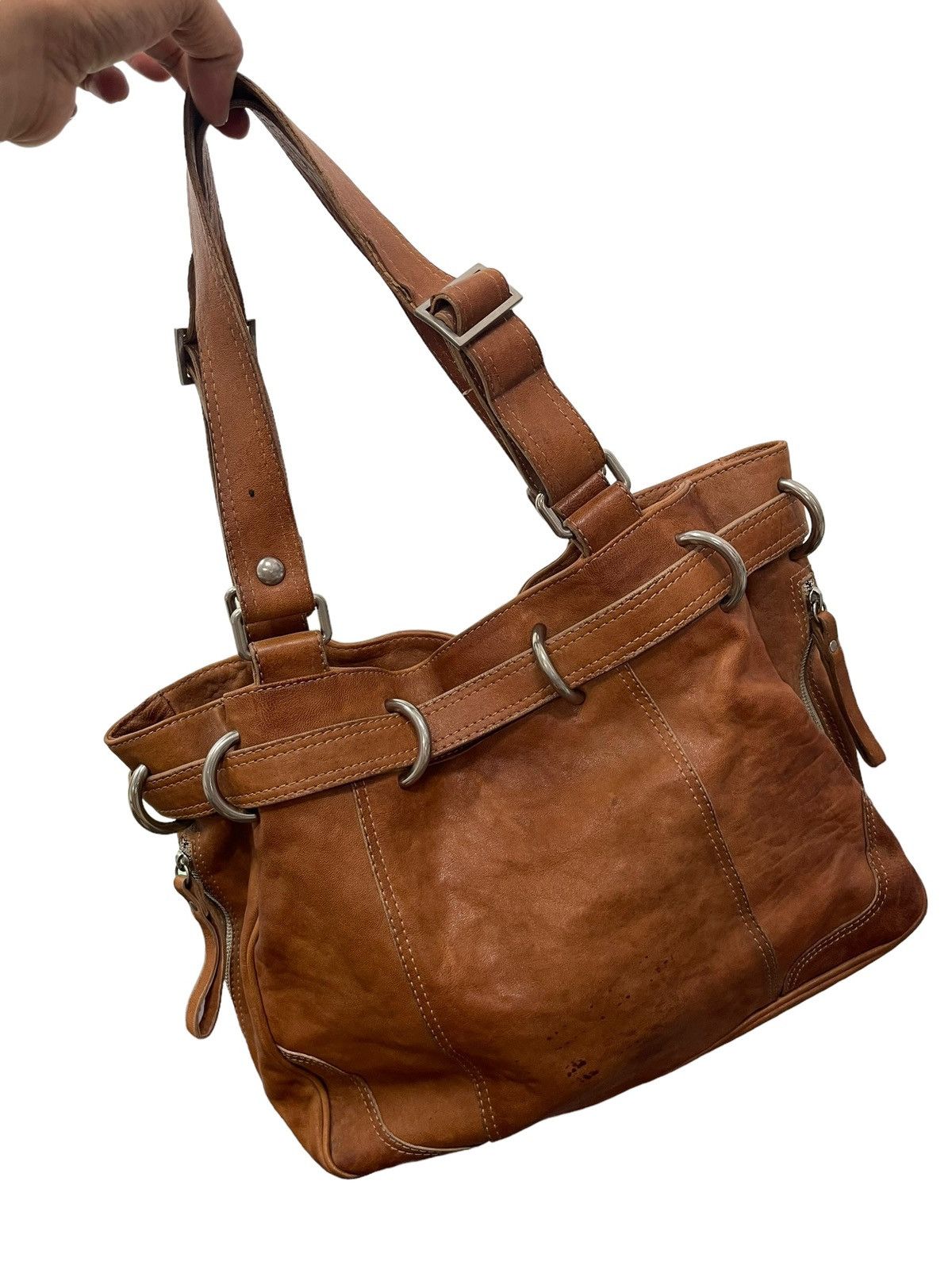 Japanese Brand Full Leather Vtg Via Republica Italy Shoulder Bag 4🟩 Size ONE SIZE - 3 Thumbnail