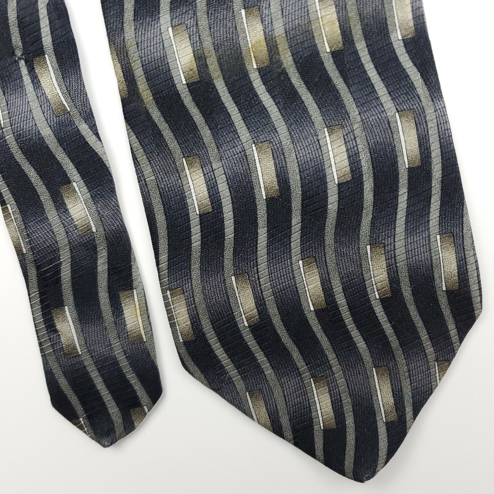 Vintage Monterey Bay J. Blades & Co. Abstract Gray Silk Tie Wide Size ONE SIZE - 1 Thumbnail