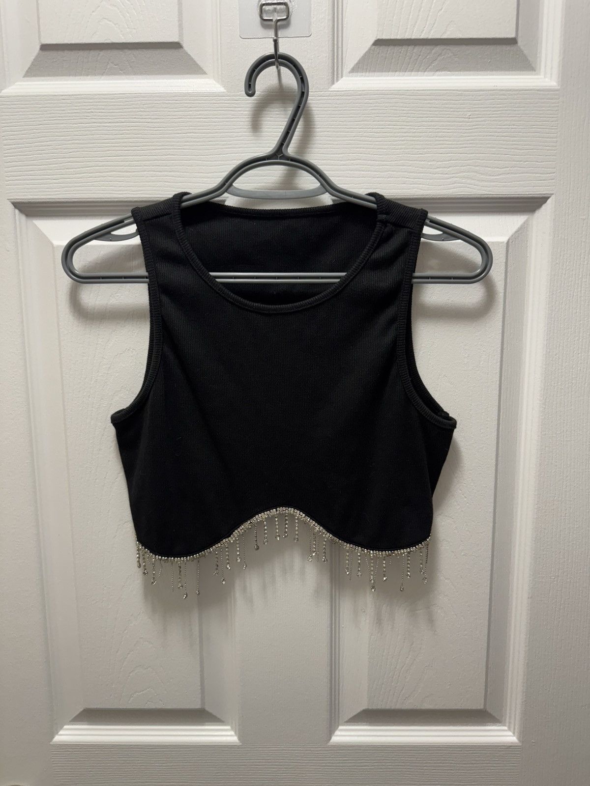 Black Diamond Avant Garde Diamond Jeweled Dangle Custom Designer Top Size M / US 6-8 / IT 42-44 - 1 Thumbnail