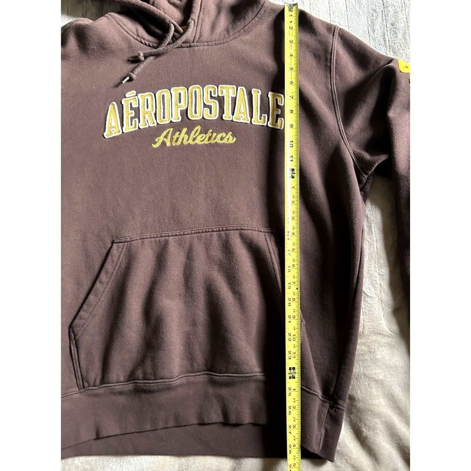 Vintage VINTAGE Aeropostale Athletics Hoodie Mens L Cotton Blend Brown All Seasons Hooded Pockets Retro Baggy Chain Stitched 90s Style Boys Mens Size US L / EU 52-54 / 3 - 6 Thumbnail