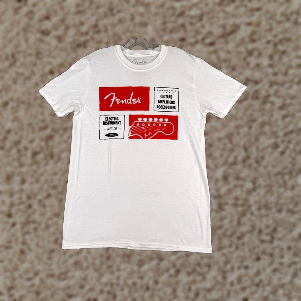 Fender Fender Shirt Men Medium White Red 1964 Stratocaster 100% Cotton NEW T-Shirt Mens Short Sleeve Crew Neck Jersey Size US M / EU 48-50 / 2 - 1 Thumbnail