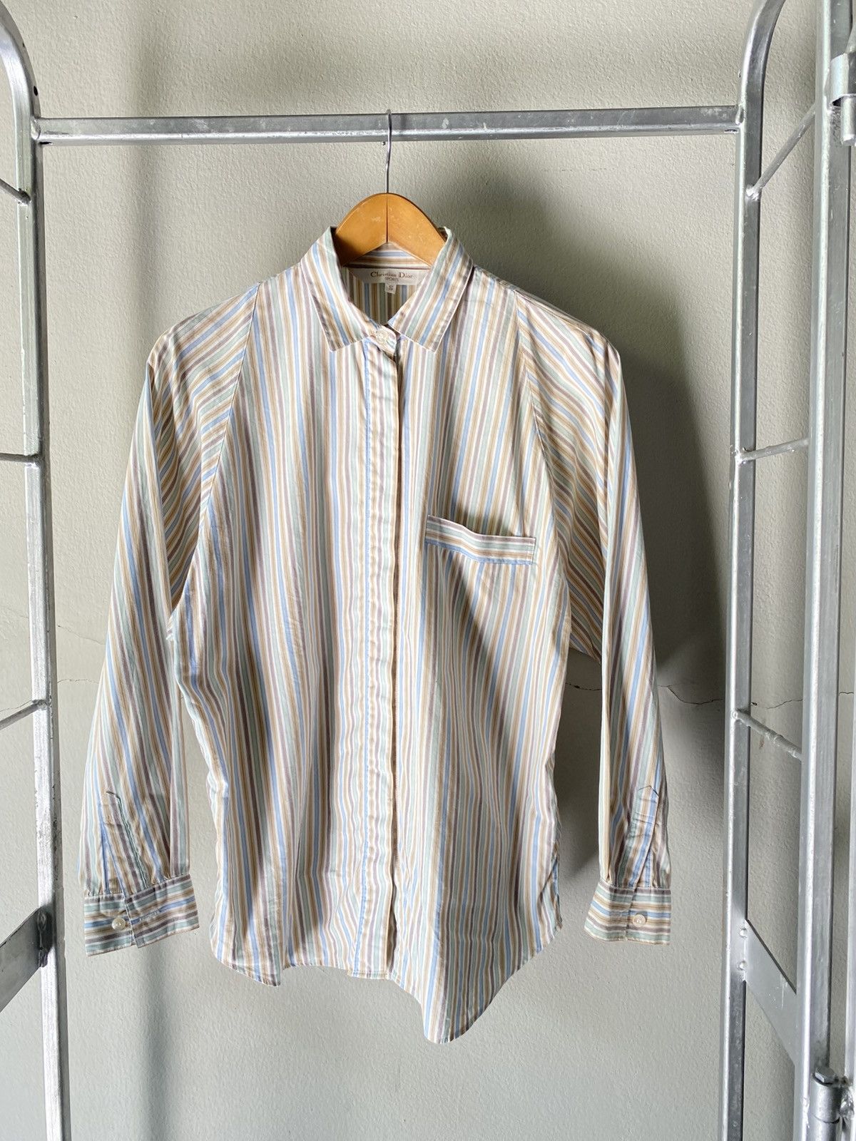 Dior Christian Dior Pastel Striped Button-Up Shirt Size ONE SIZE - 11 Thumbnail