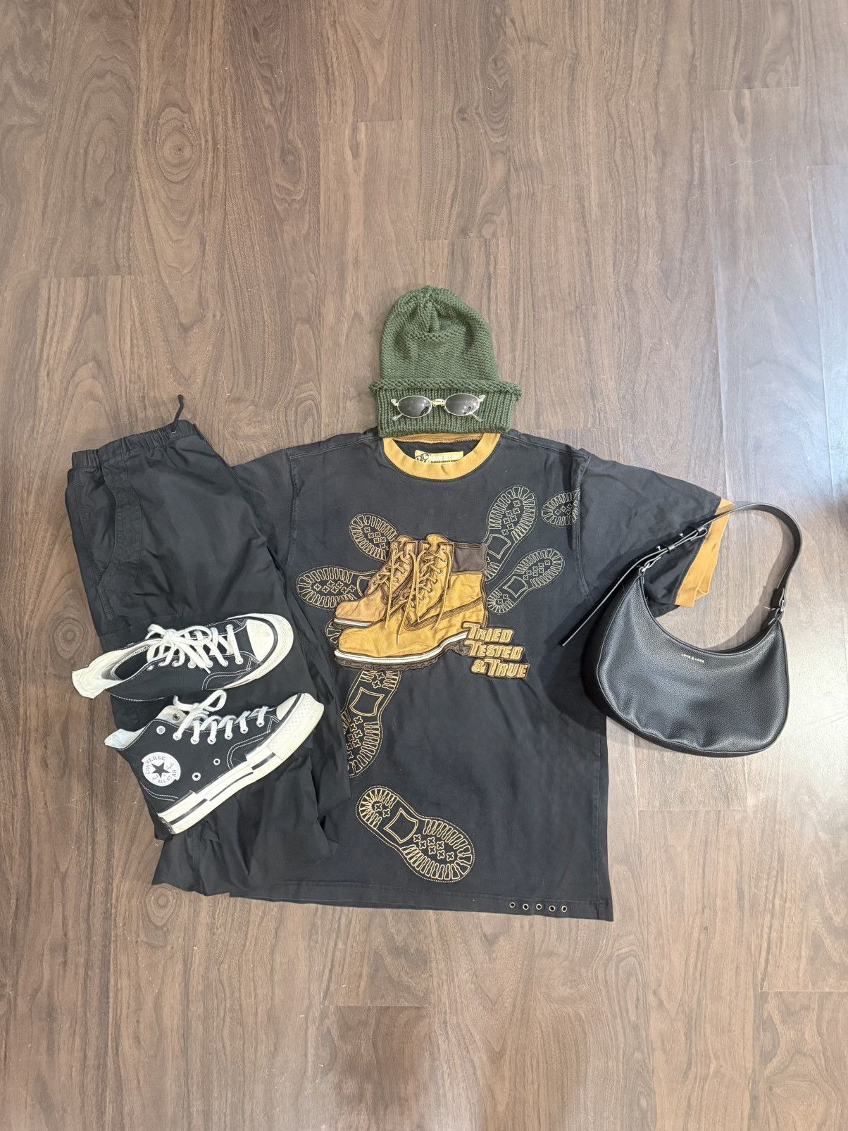 Other Y2K RAW BLUE Brown Embroidered Timberland Streetwear Tee Size US L / EU 52-54 / 3 - 3 Thumbnail