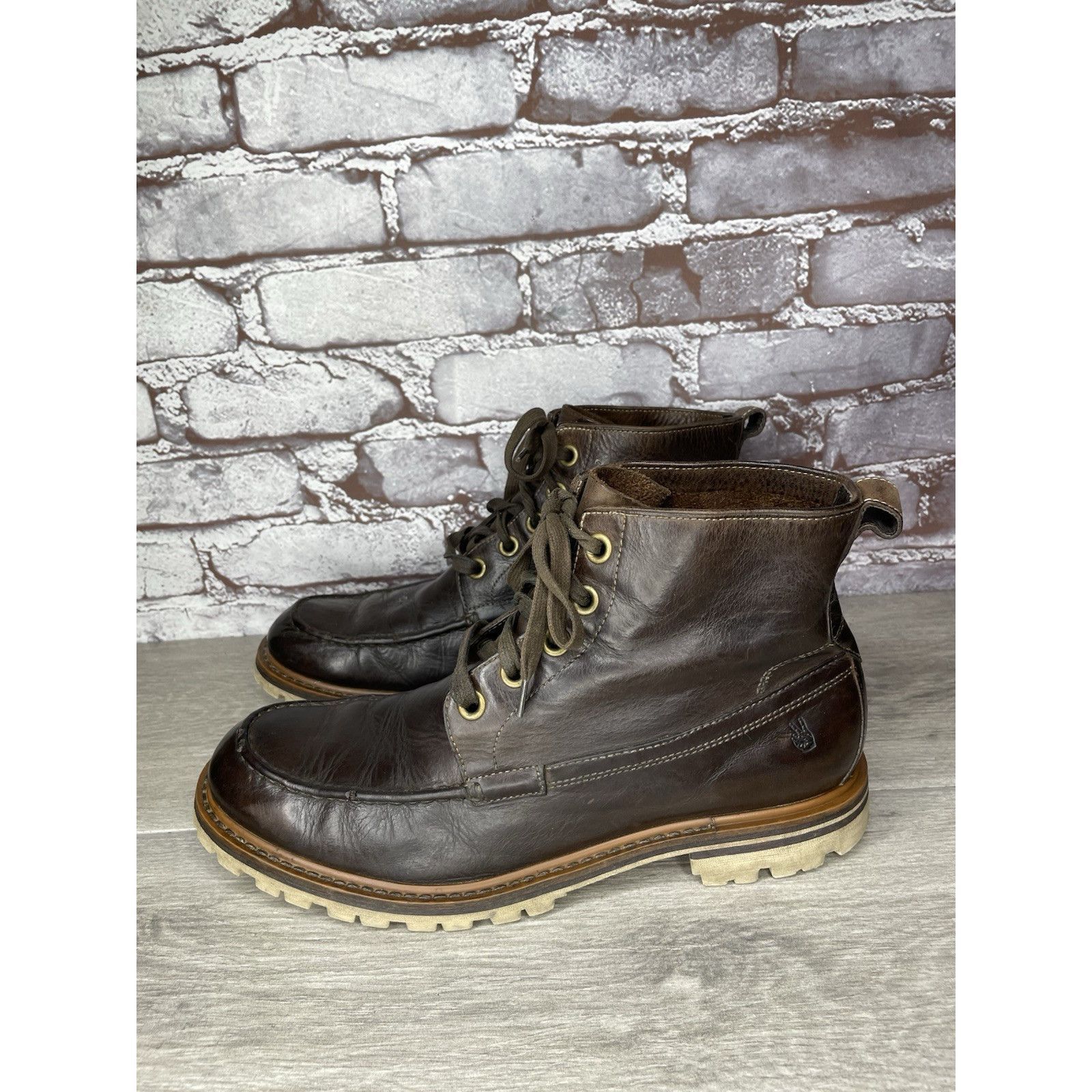 John Varvatos John Varvatos Eric Brown Leather Lace Moc Toe Work Chukka Bo Size US 9 / EU 42 - 21 Thumbnail
