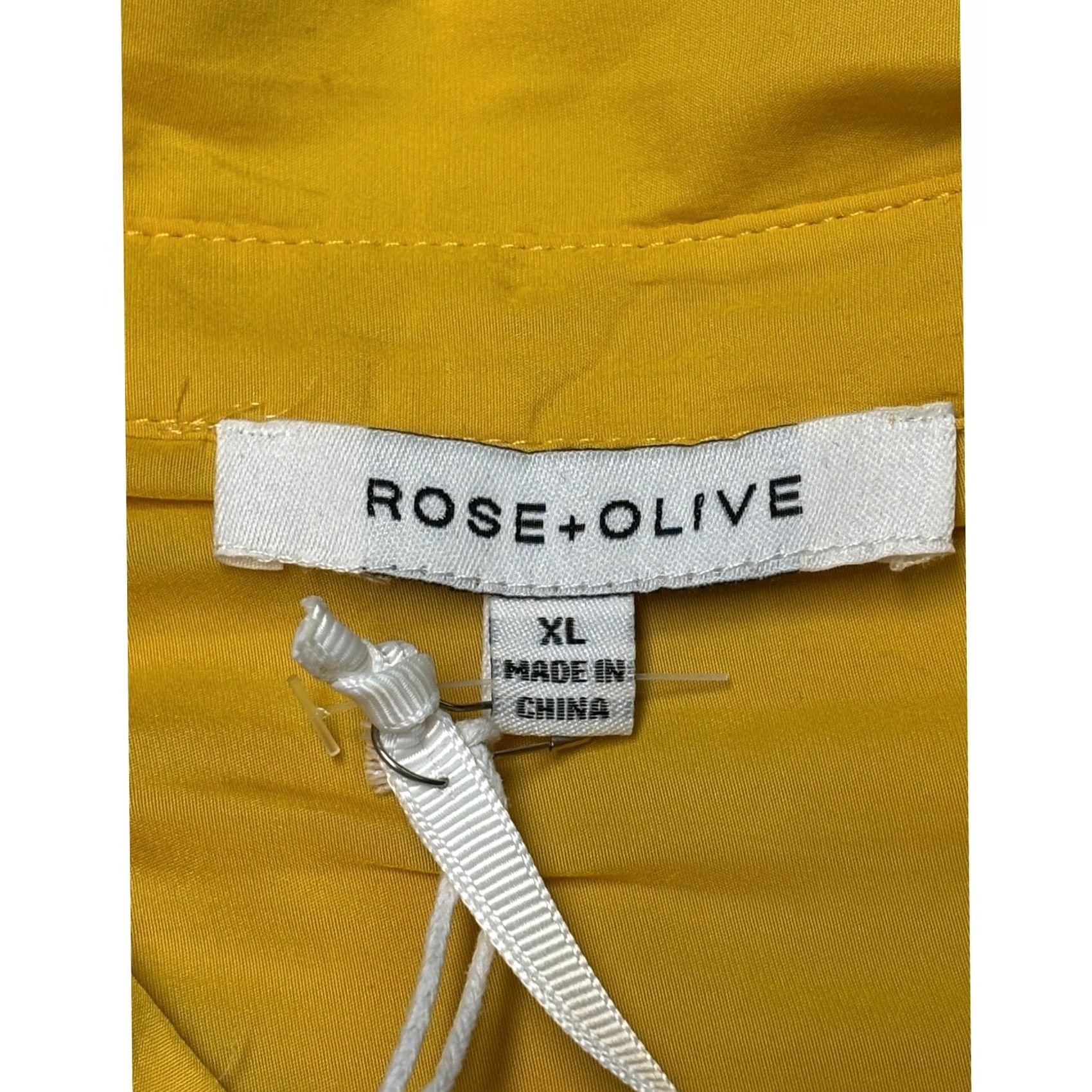 Vintage Rose + Olive Shirt XL Mustard Yellow Long Sleeve Button Down Two Way Wear NWT Size XL / US 12-14 / IT 48-50 - 5 Thumbnail