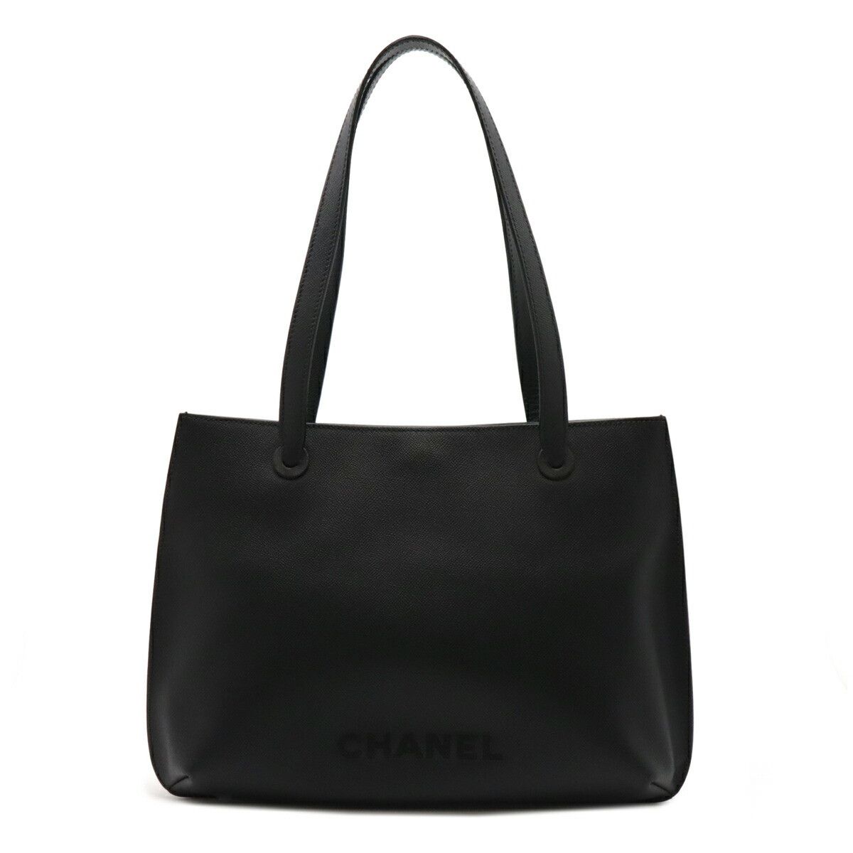 Chanel Chanel Logo Tote Bag Caviar 2Way Shoulder Bag Leather Shoulder Bag in Black, Women's