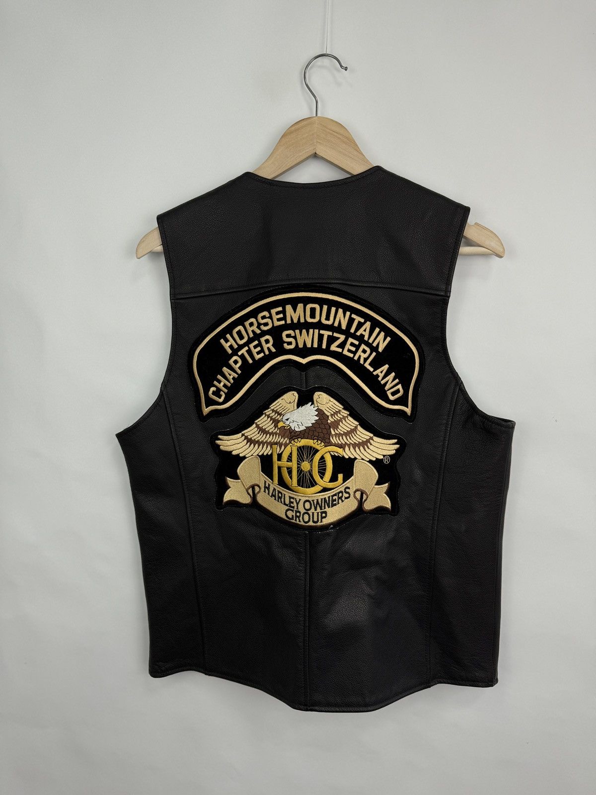 Harley Davidson 🇨🇭Vintage Harley Davidson Switzerland Leather Vest Choppers Size US L / EU 52-54 / 3 - 17 Thumbnail