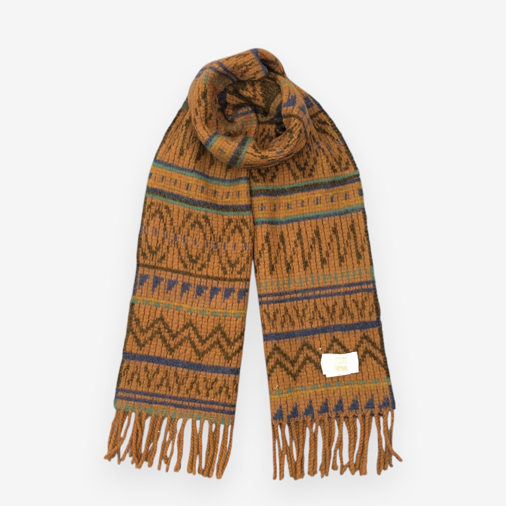 Vintage Enrico Coveri Scarf Muffler Wool Aztec Scarves