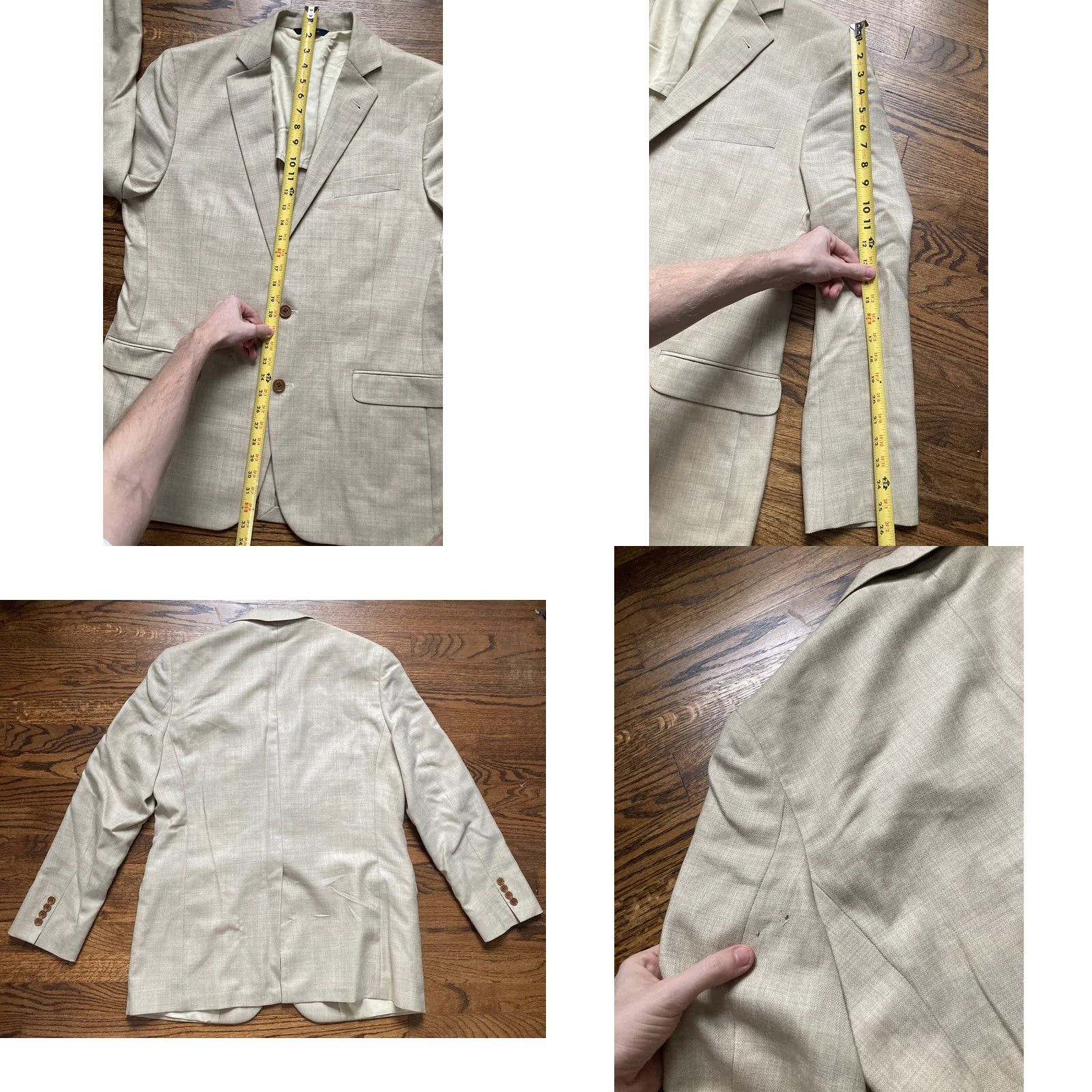 Brooks Brothers Brooks Brothers Blazer Mens Size 43L Tan Wool Jacket 2 Button Fitzgerald 1818 Size 46R - 8 Thumbnail