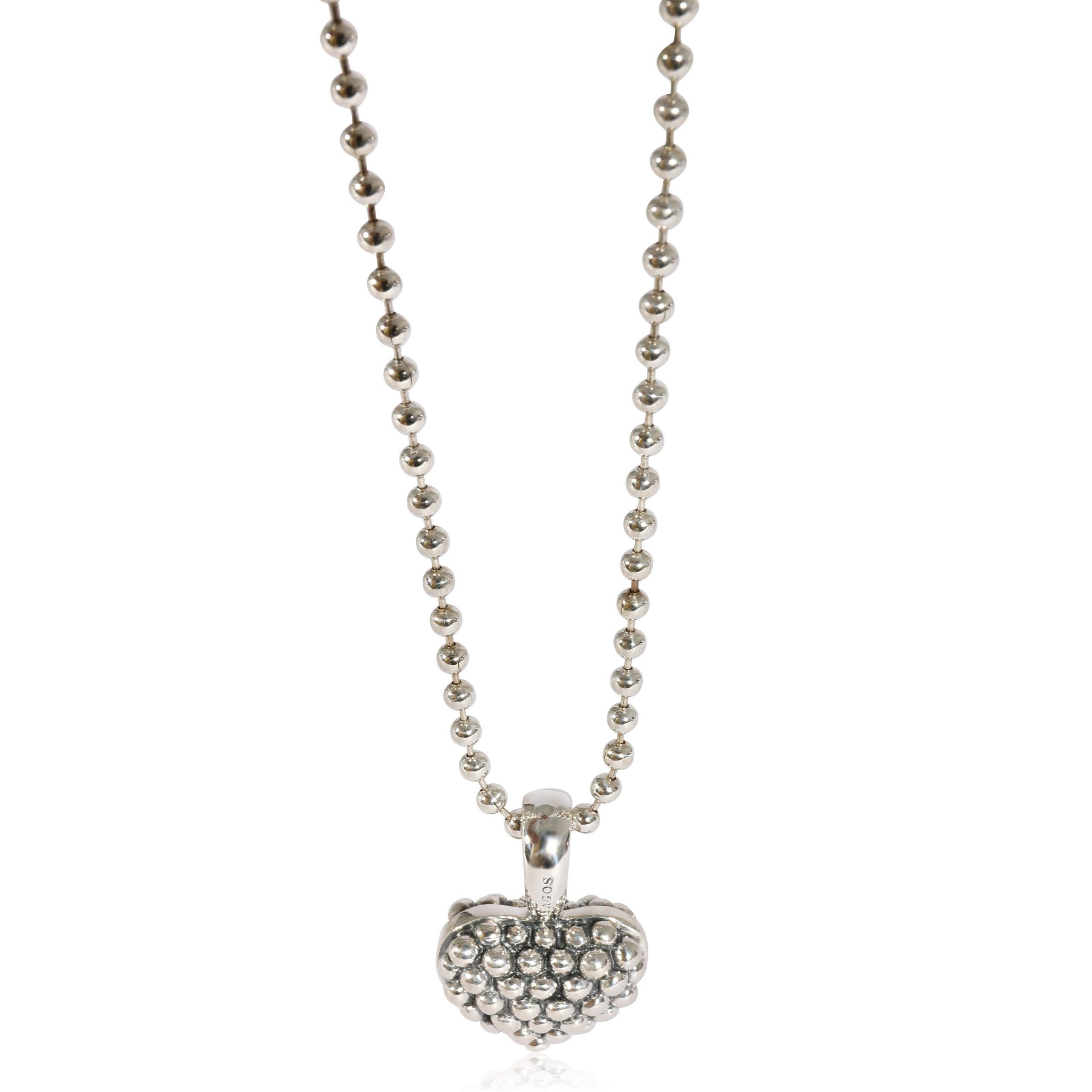 image of Tiffany Co Lagos Caviar Heart Pendant In 925 Sterling Silver, Women's