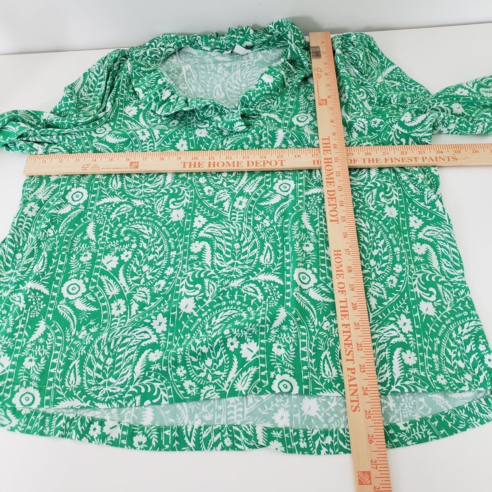 Designer Crown & Ivy Floral Paisley Blouse Womens Size XL Green Size XL / US 12-14 / IT 48-50 - 9 Thumbnail
