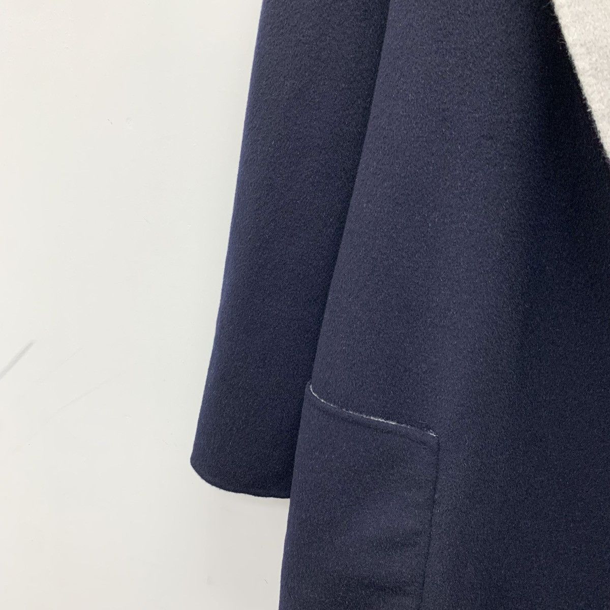 Max Mara Maxmara Blue Gray Sheep Wool Lapel Reversible Coat Jacket Size S / US 4 / IT 40 - 6 Thumbnail
