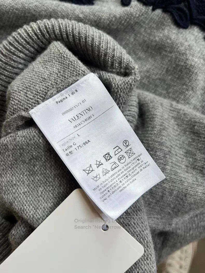 Valentino Valentino Grey panelled lace wool knit Size L / US 10 / IT 46 - 5 Thumbnail