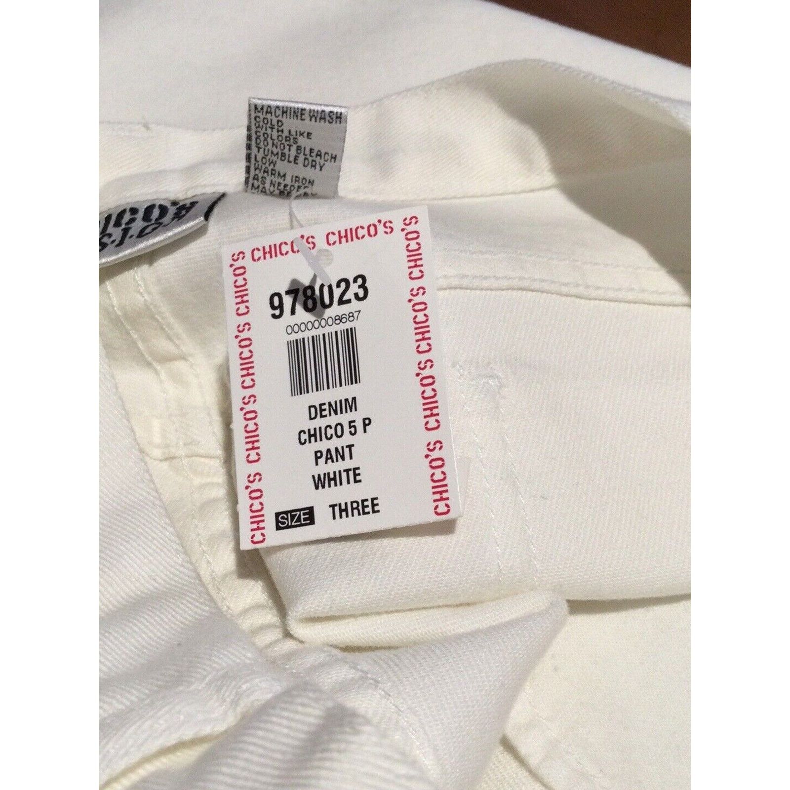 Chicos Chicos Design White Denim Button Front Jeans 3/XL/16 NWT Size 38" / US 16 / IT 52 - 11 Thumbnail