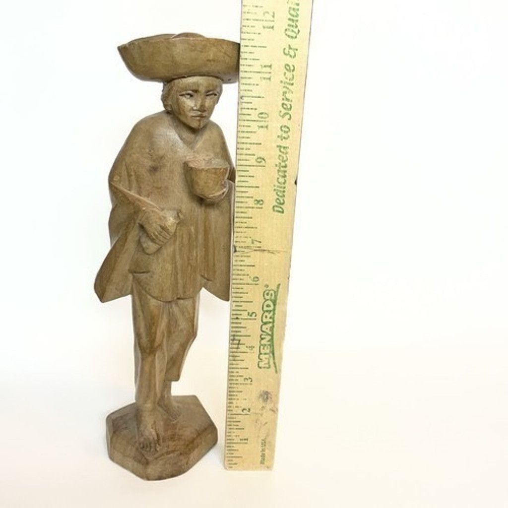 The Unbranded Brand VTG Hand Carved Wood Folk Art Man Colonial Figure 11.6" Size ONE SIZE - 12 Thumbnail