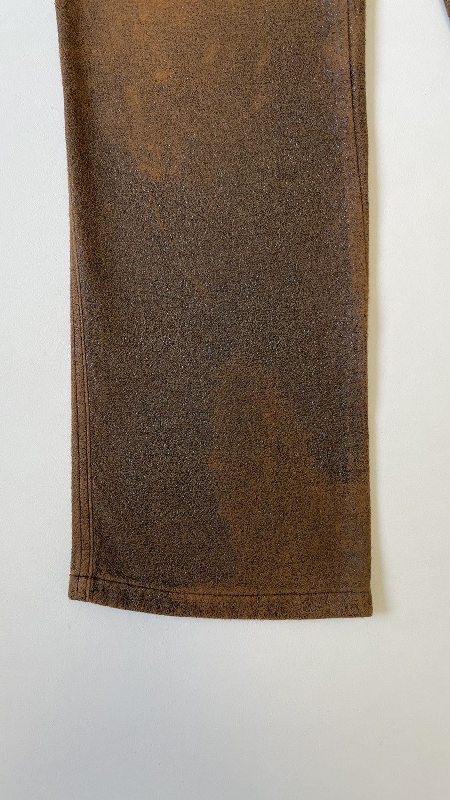 Maison Margiela Early 2000s Cracked Leather Effect Utility Trousers Size US 34 / EU 50 - 15 Thumbnail