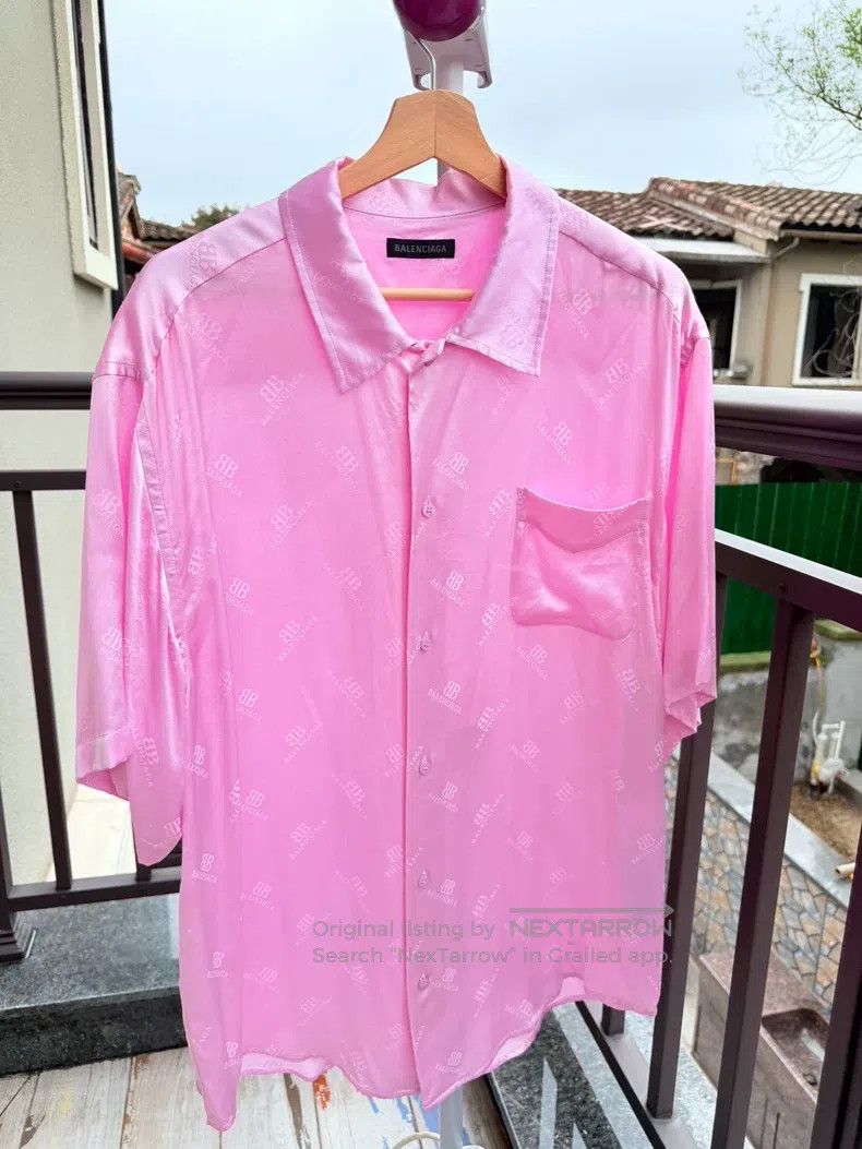 Balenciaga Balenciaga Silk Full Logo Shirt Size XXS / US 00 / IT 34 - 2 Thumbnail