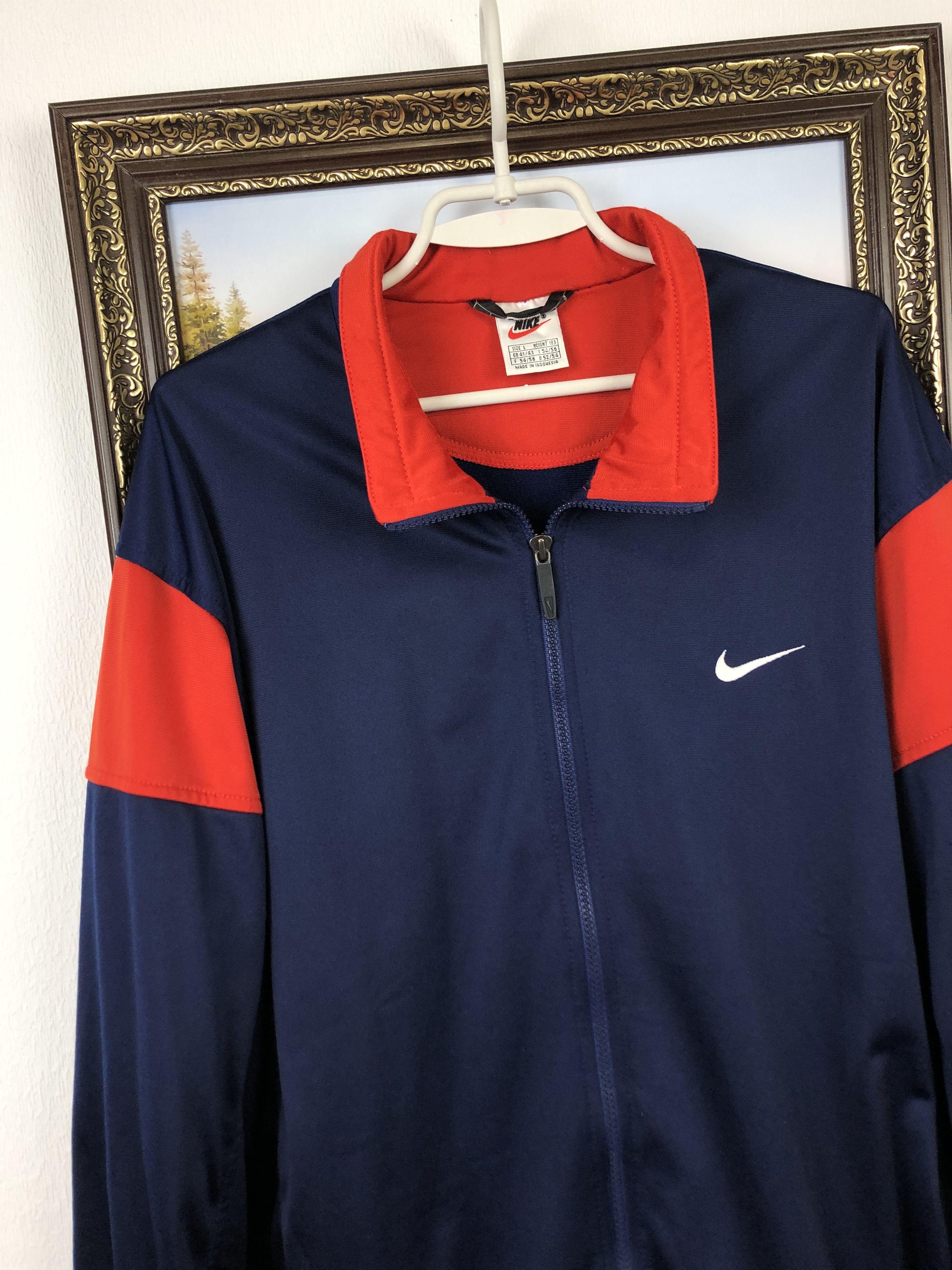 Nike Vintage Nike Jacket Sweatshirt Swoosh Track Top Zip Size US L / EU 52-54 / 3 - 3 Thumbnail