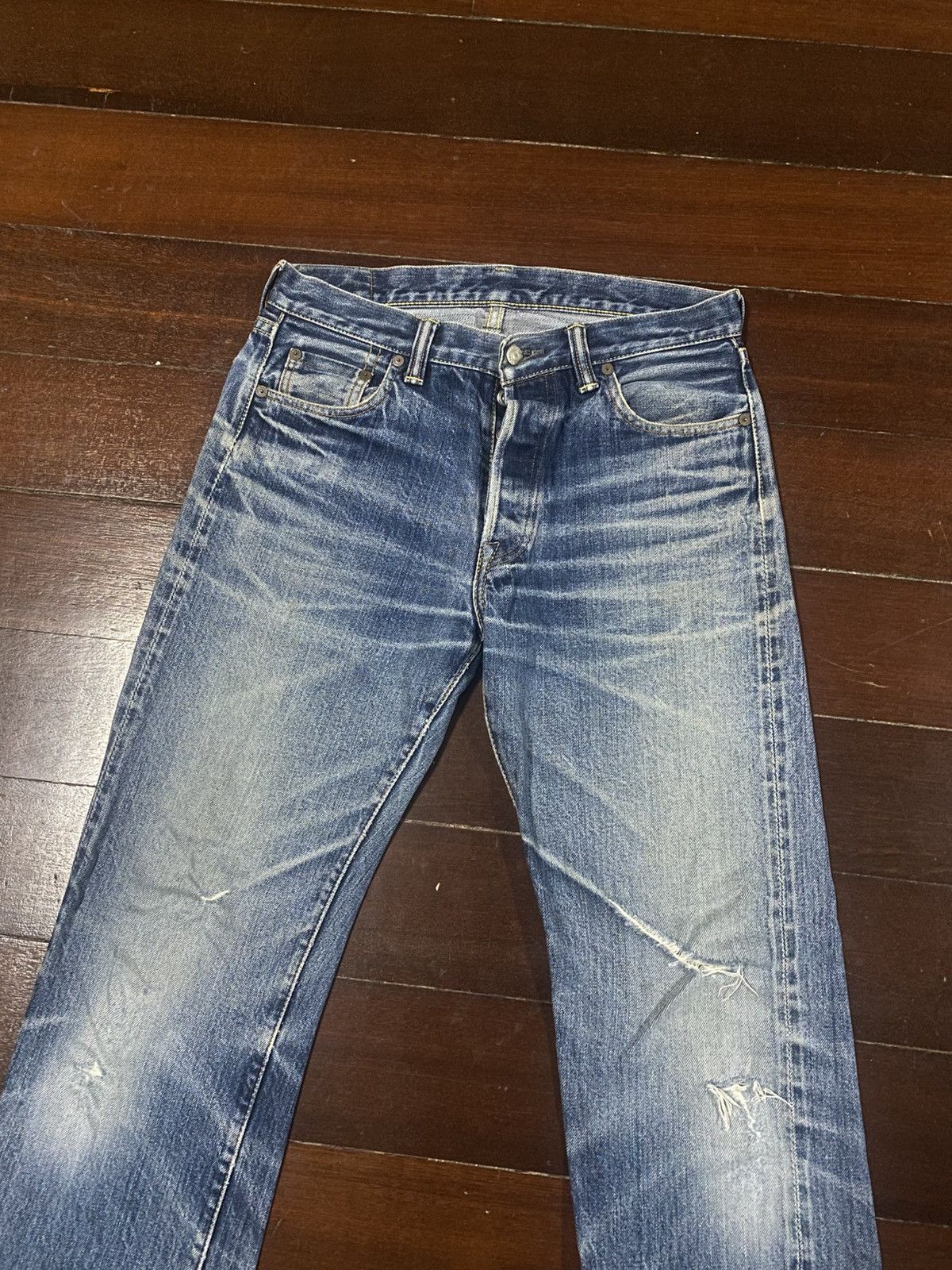 Warehouse vintage GLEEM CLOTHING japanes brand selvedge mud wash faded Size US 32 / EU 48 - 5 Thumbnail