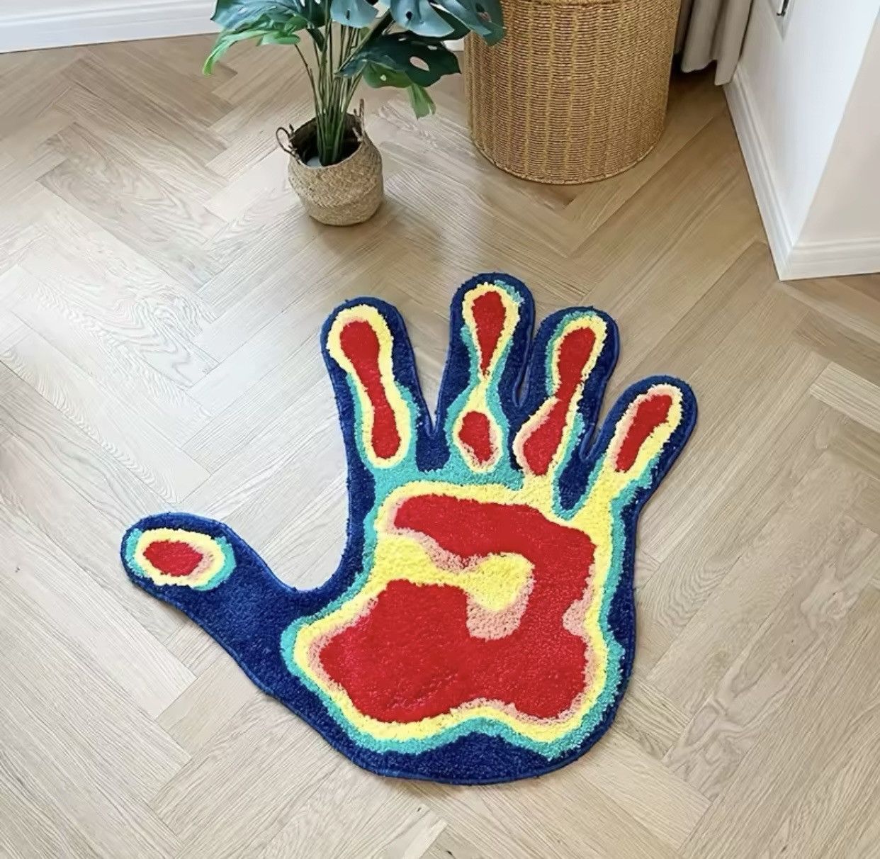 Japanese Brand Soft and Fluffy Palm Shape Rug Size ONE SIZE - 5 Thumbnail