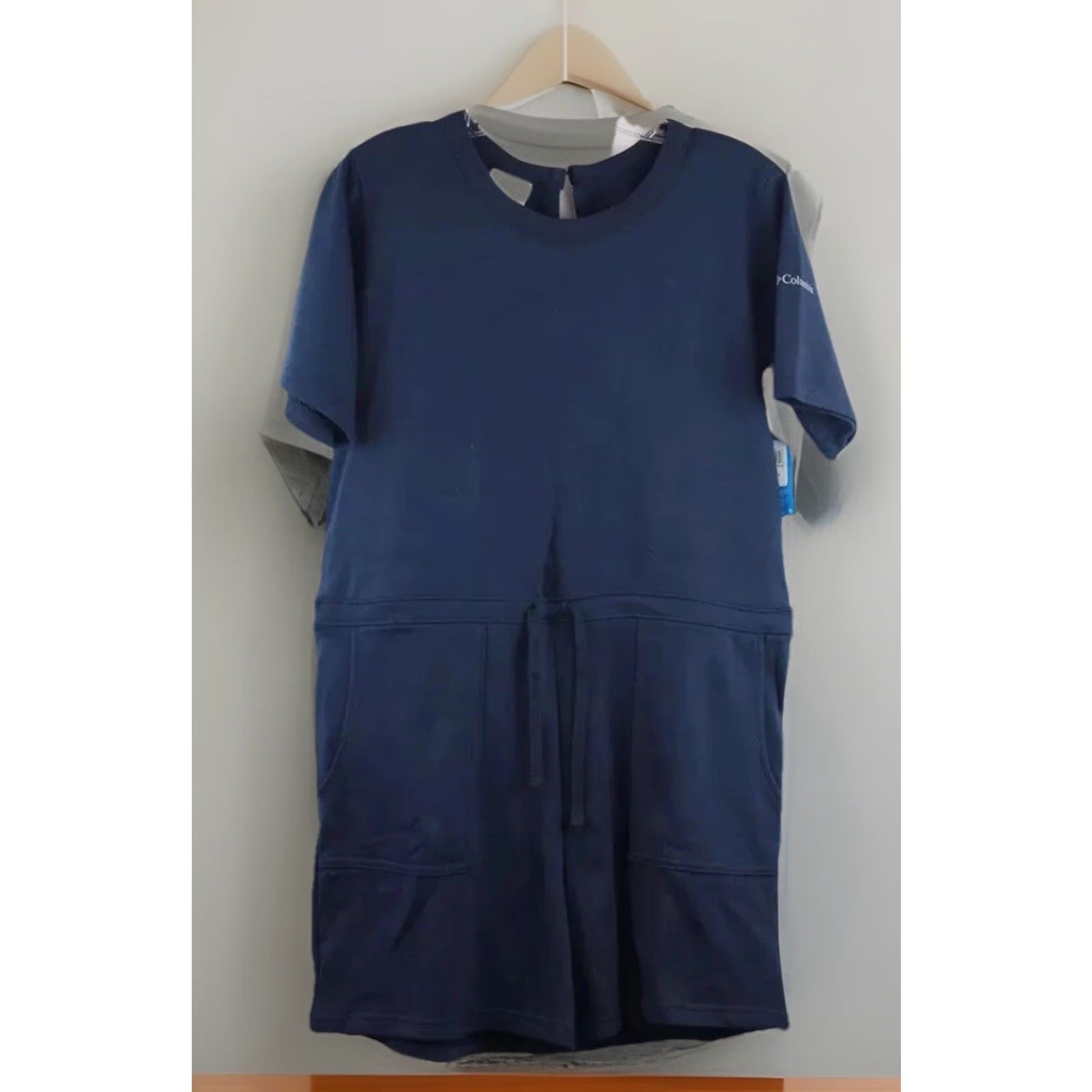 Vintage Columbia Romper Dress Navy Blue Cinch Waist One-Piece Womens Size M Size M / US 6-8 / IT 42-44 - 2 Thumbnail