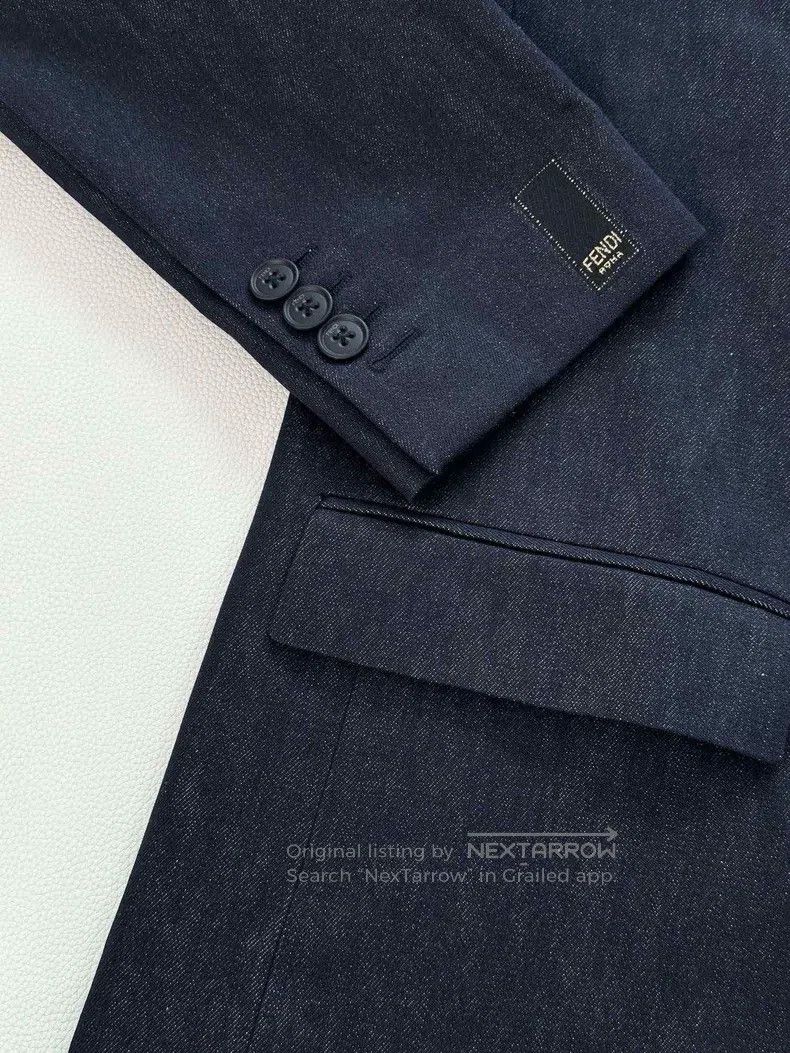 Fendi Fendi Dark blue denim coat, classic model Size 48L - 4 Thumbnail