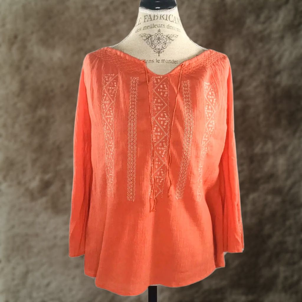 Vintage Soma Womens Small 1 Orange Embroidered Relaxed Fit Casual Travel Size S / US 4 / IT 40 - 1 Thumbnail