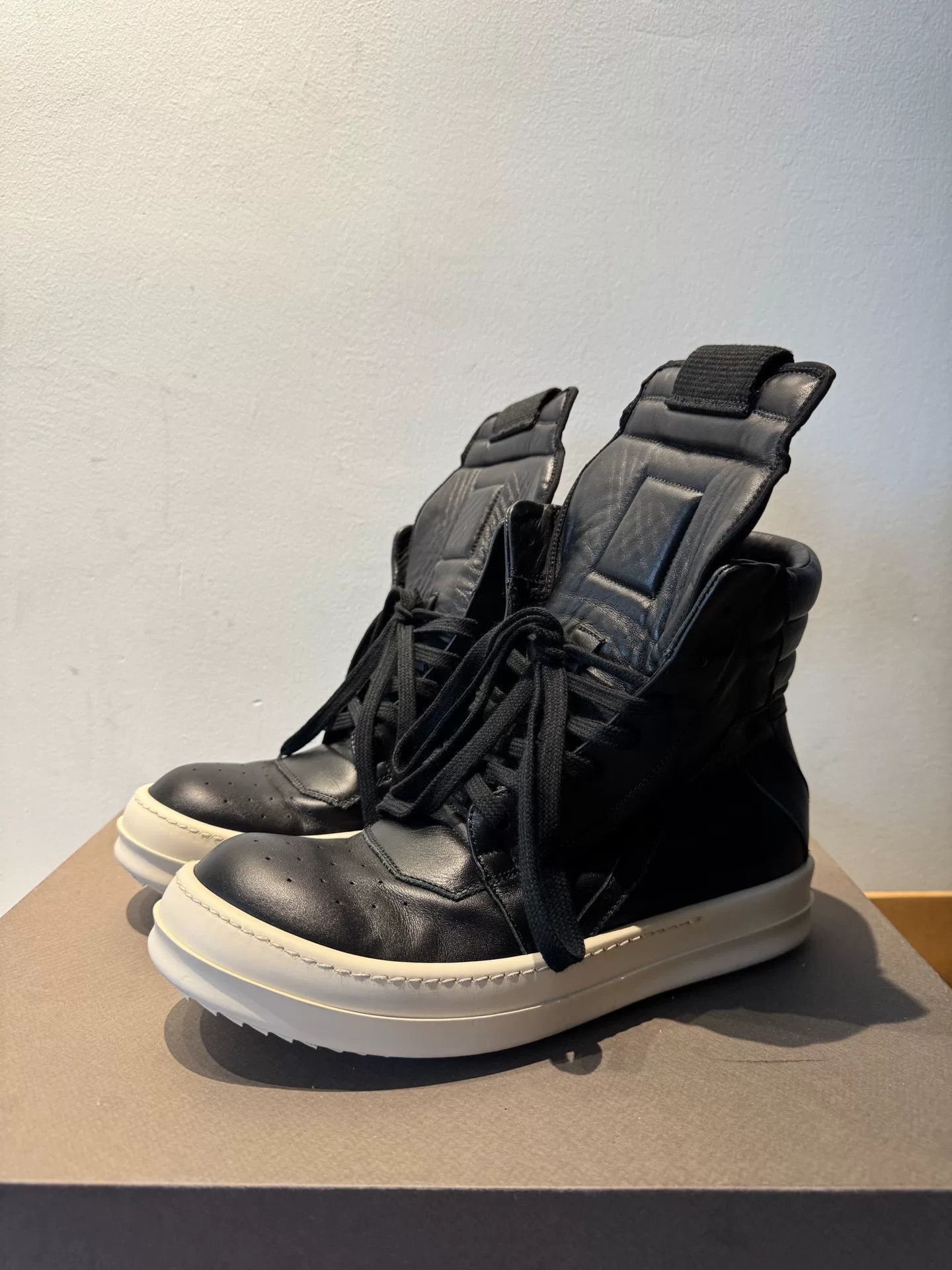 Rick Owens rick owens black leather high. Size US 6.5 / EU 39-40 - 1 Thumbnail