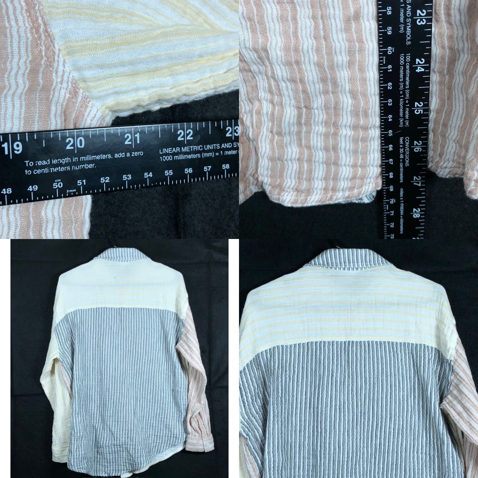 Aeropostale Aeropostale Shirt Womens Striped Collared Button Down 100% Cotton S Yellow Multicolored Casual Workwear Slim Fit Button-Up Long Sleeve Size S / US 4 / IT 40 - 8 Thumbnail