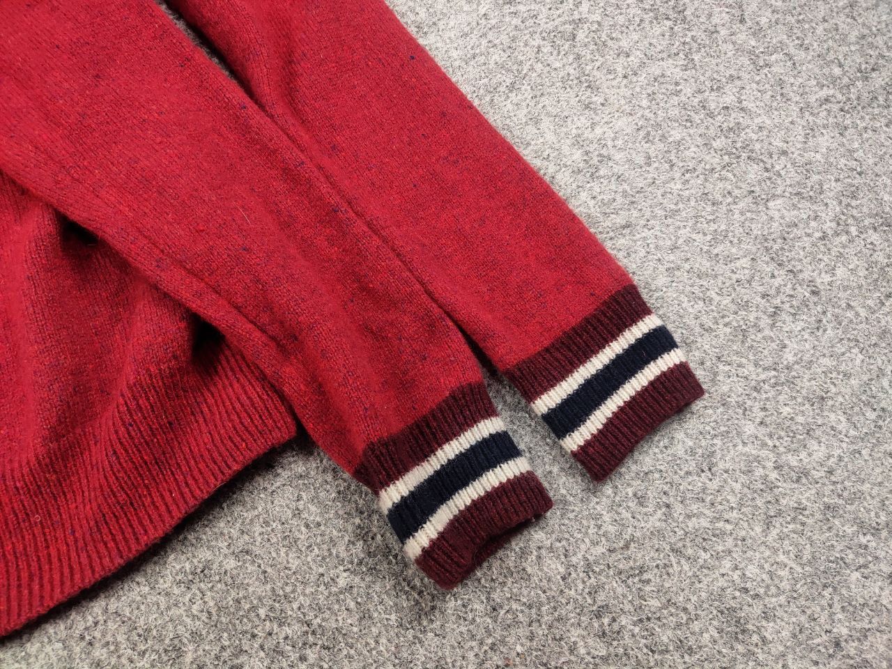 Fred Perry Fred Perry Design Classic Red Wool Crew Check Sweater Size US S / EU 44-46 / 1 - 13 Thumbnail