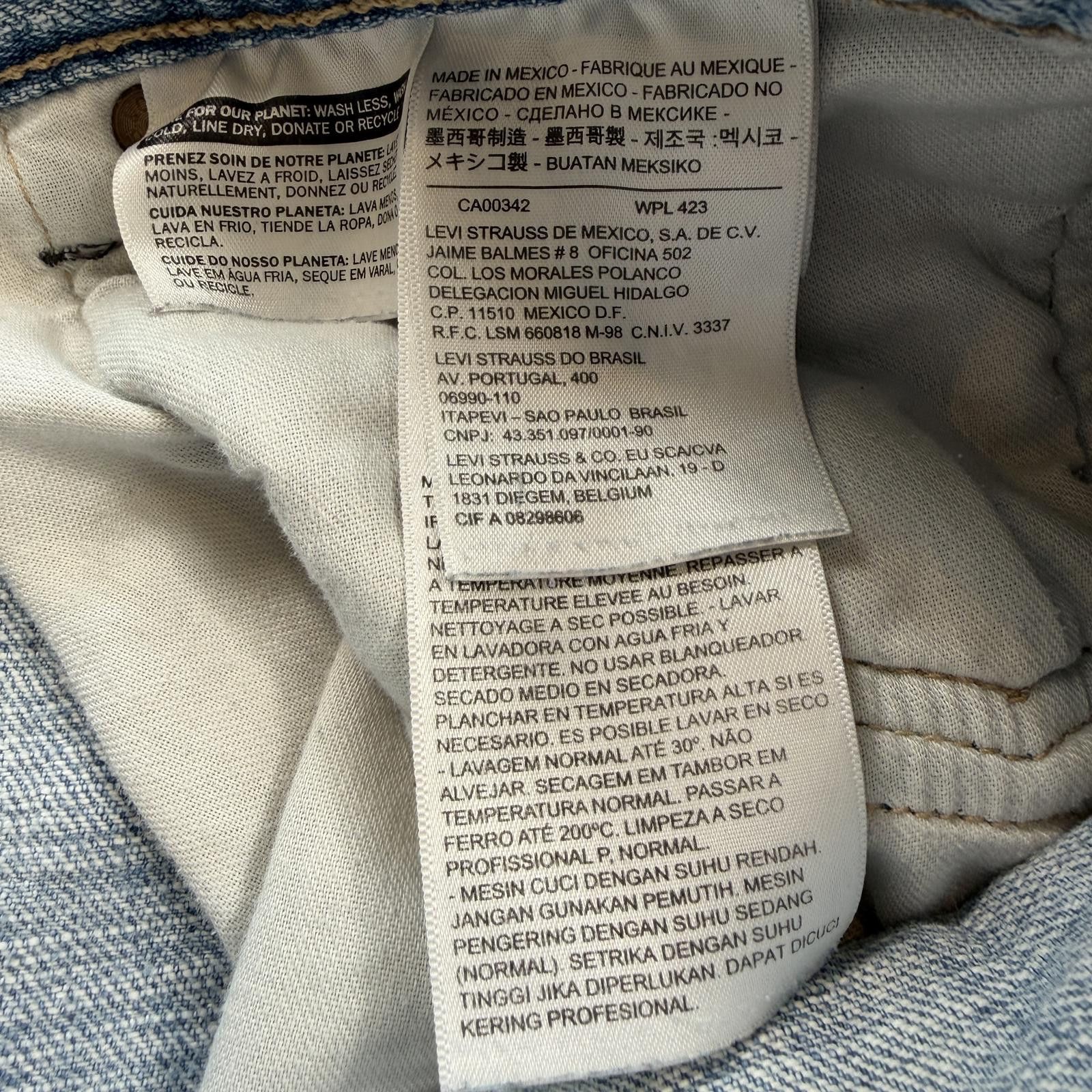 Levi's Levis 514 Straight Leg Jeans Light Wash Mens 38x30 Size US 38 / EU 54 - 7 Thumbnail