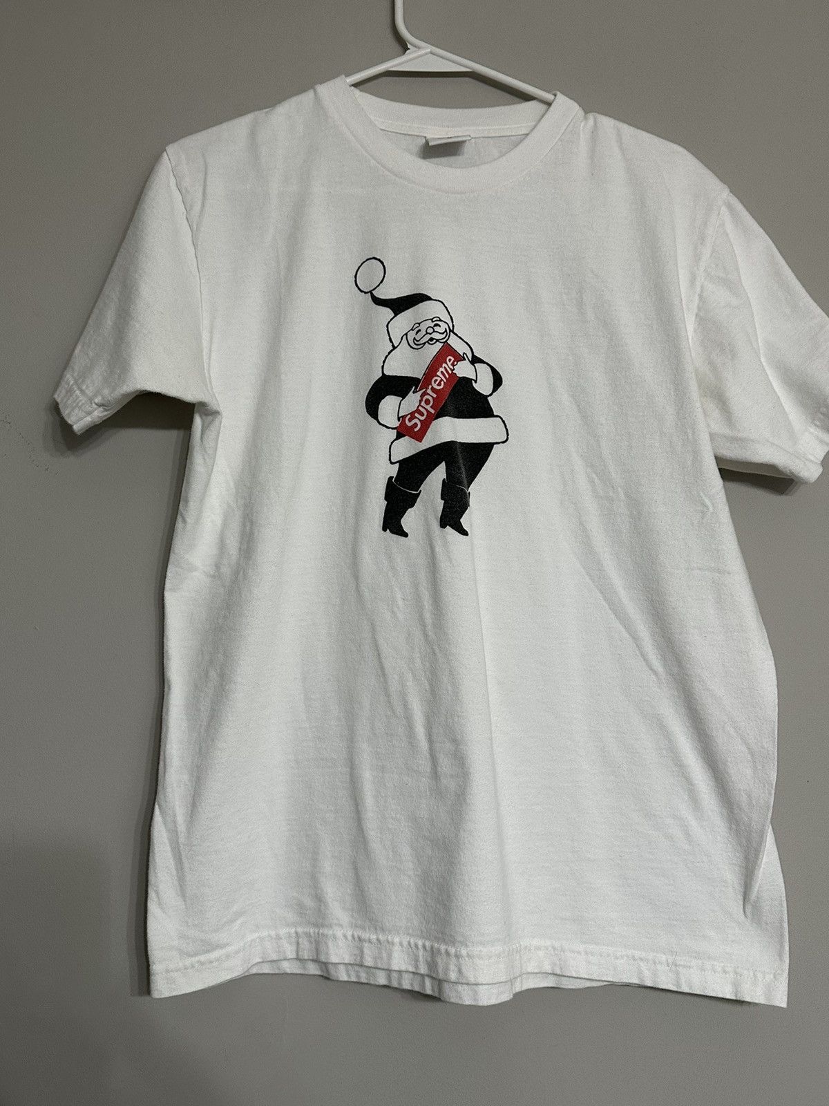 image of Supreme Santa Box Logo T Shirt in White, Men's (Size Medium)