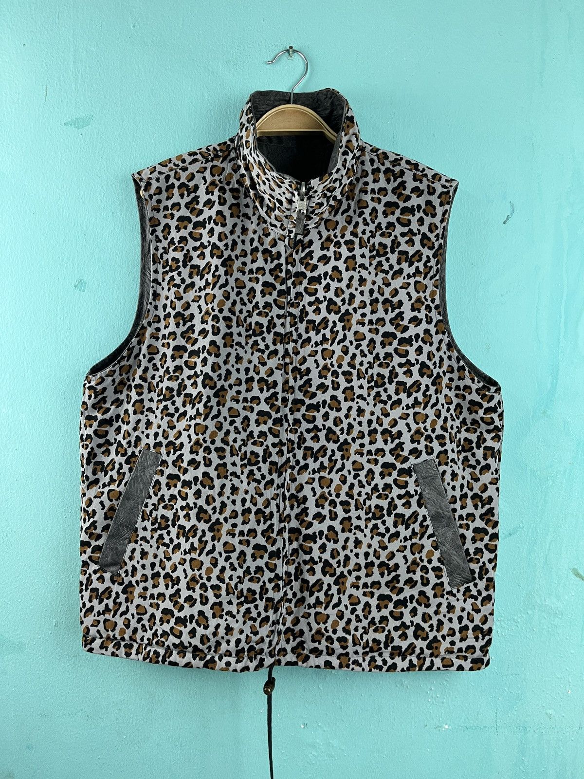 Vintage Genuine Leather Reversible Leopard Vest Jacket Size US M / EU 48-50 / 2 - 3 Thumbnail