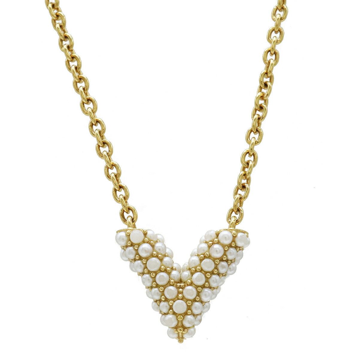 Louis Vuitton Louis Vuitton Collier Essential V Perle Necklace Metal Necklace M68358 DUTY FREE for USA